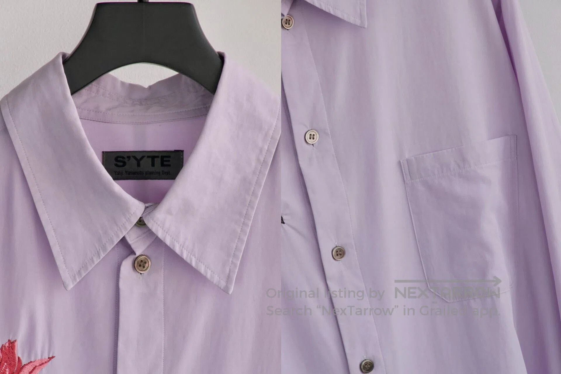 Yohji Yamamoto Elegant Purple Embroidered Shirt by Yohji Yamamoto. Size US XL / EU 56 / 4 - 8 Thumbnail