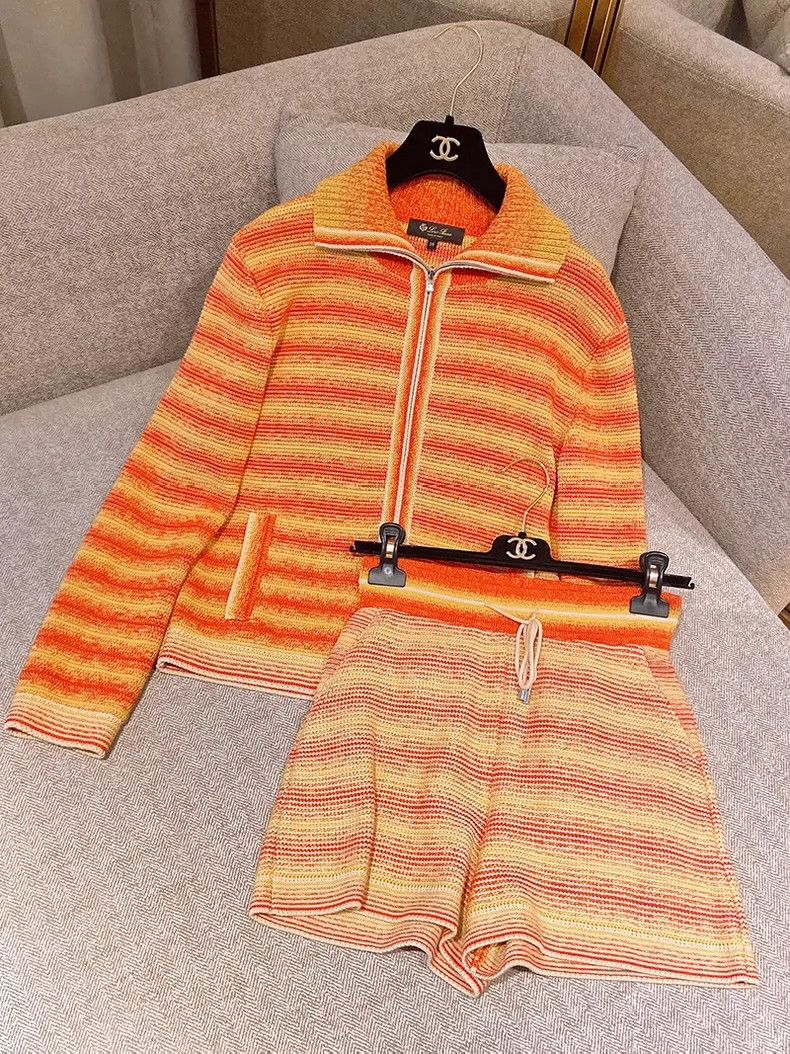 Loro Piana LORO PIANA Orange and yellow gradient knit set Size M / US 6-8 / IT 42-44 - 1 Thumbnail