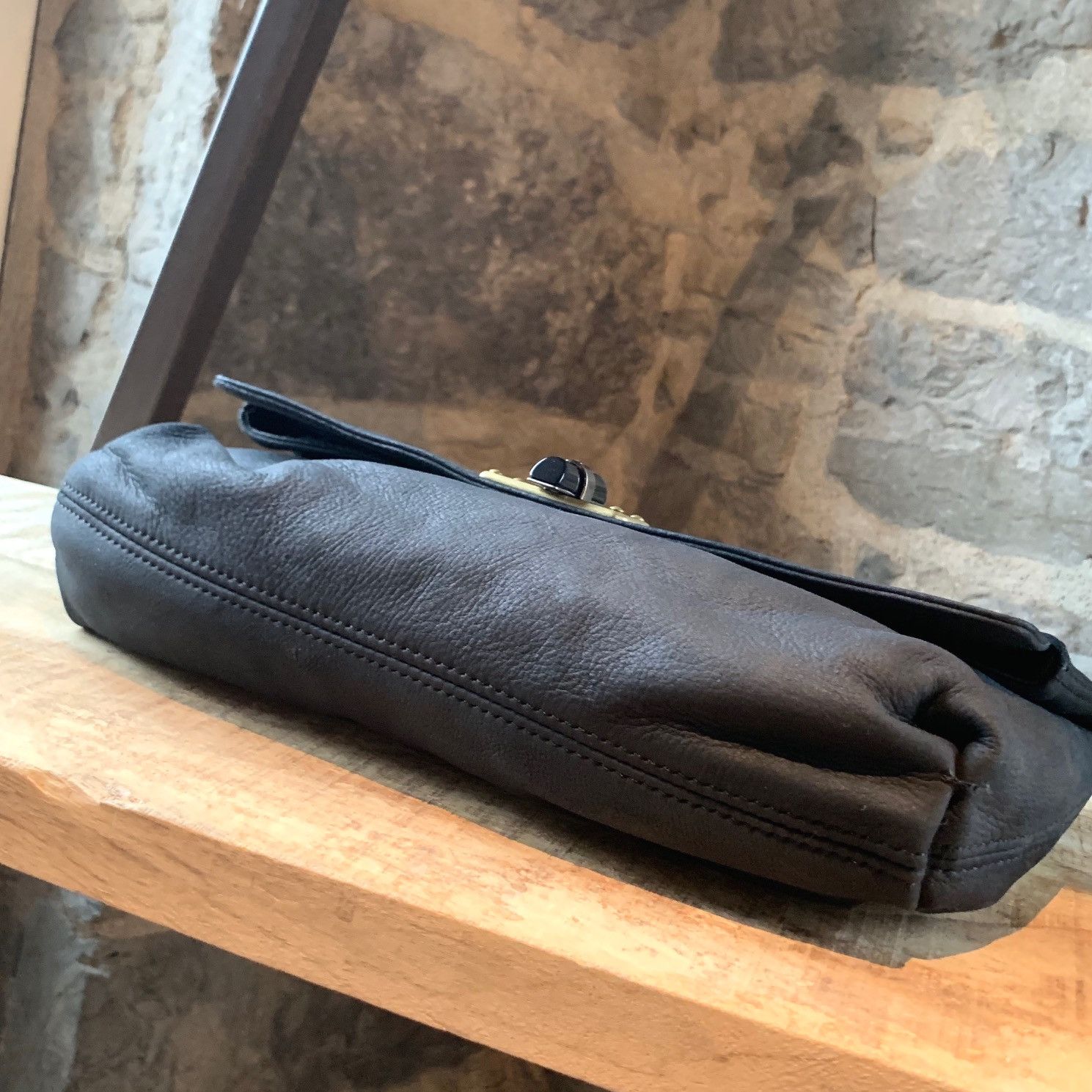 Lanvin Lanvin Black Leather Happy Envelope Clutch Size ONE SIZE - 3 Thumbnail