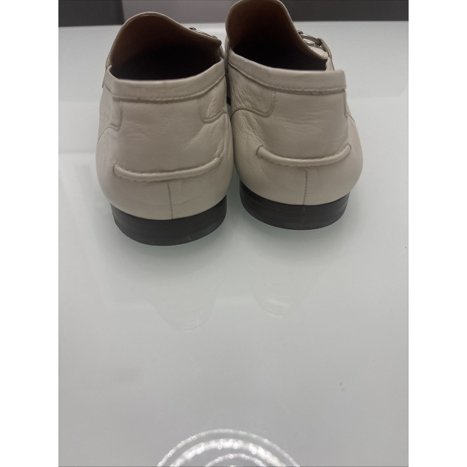 Gucci GUCCI JORDAAN SILVER HORSEBIT WHITE MEN'S LOAFERS 11 G 12 US Size US 11.5 / EU 44-45 - 4 Thumbnail