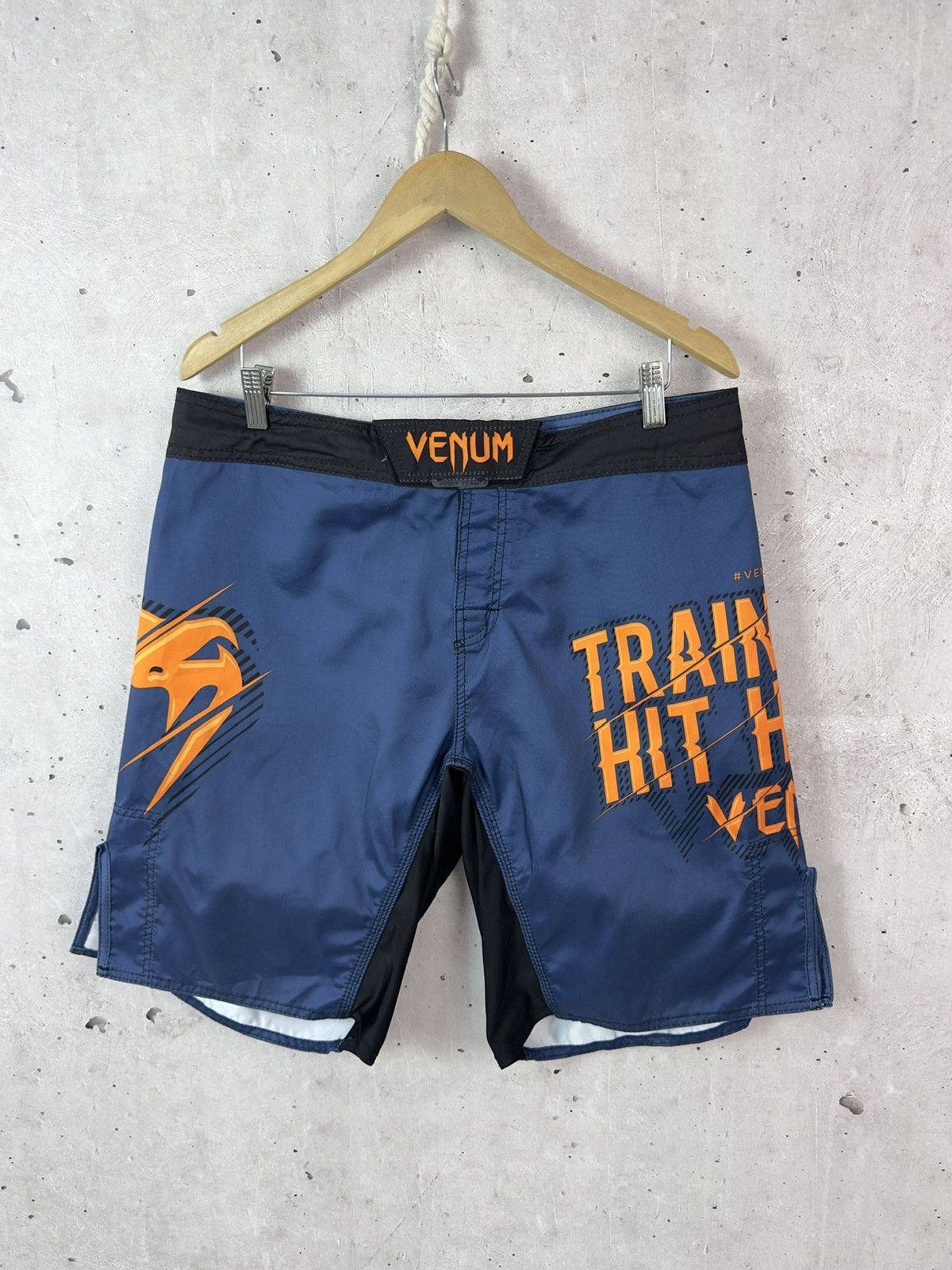 Other Venum Train Hard Hit Heavy Blue Printed Shorts Size US 34 / EU 50 - 1 Thumbnail