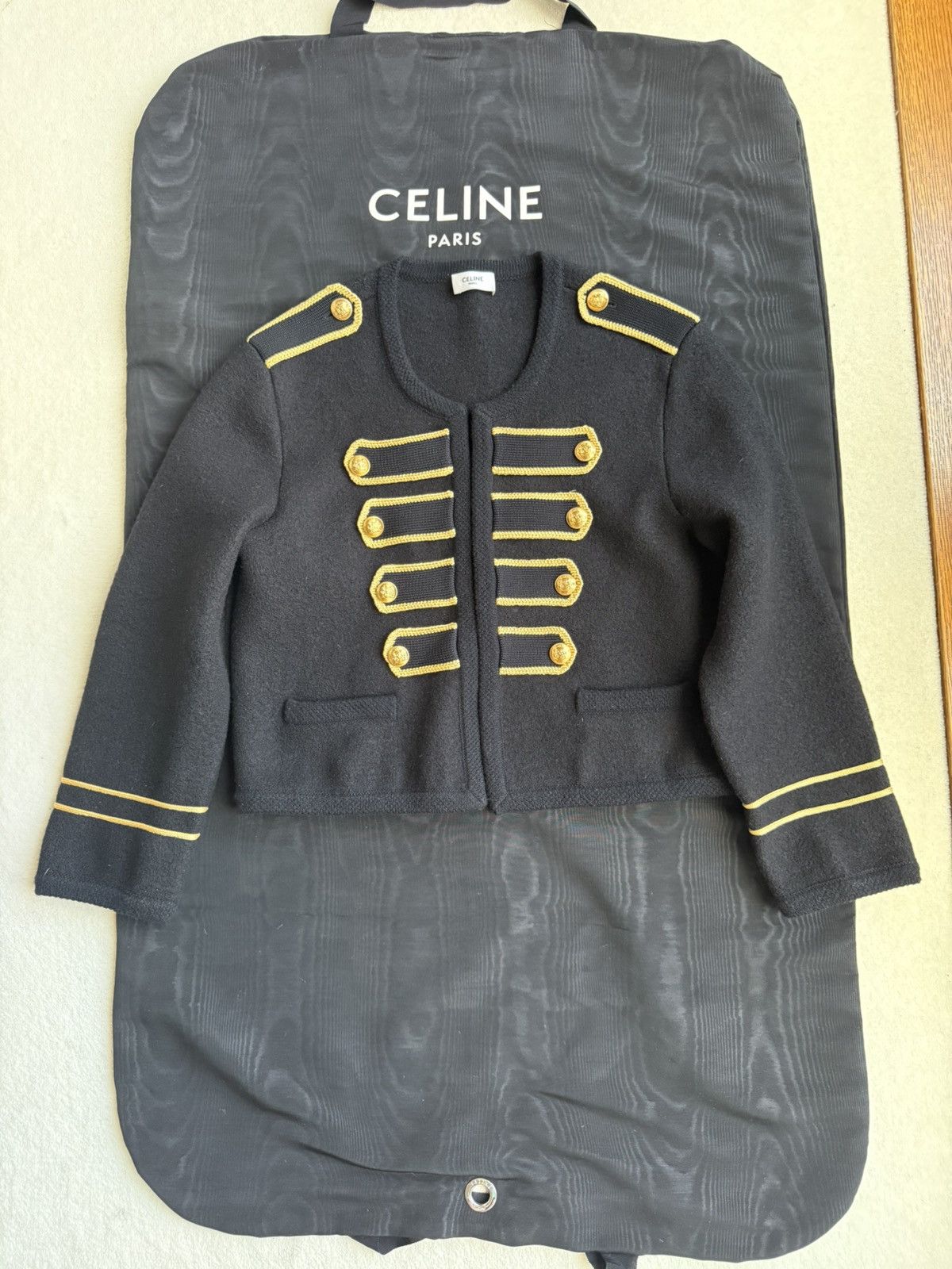 Celine $4k 🤑 Celine military jacket cardigan officer Hedi Slimane Size US S / EU 44-46 / 1 - 19 Thumbnail