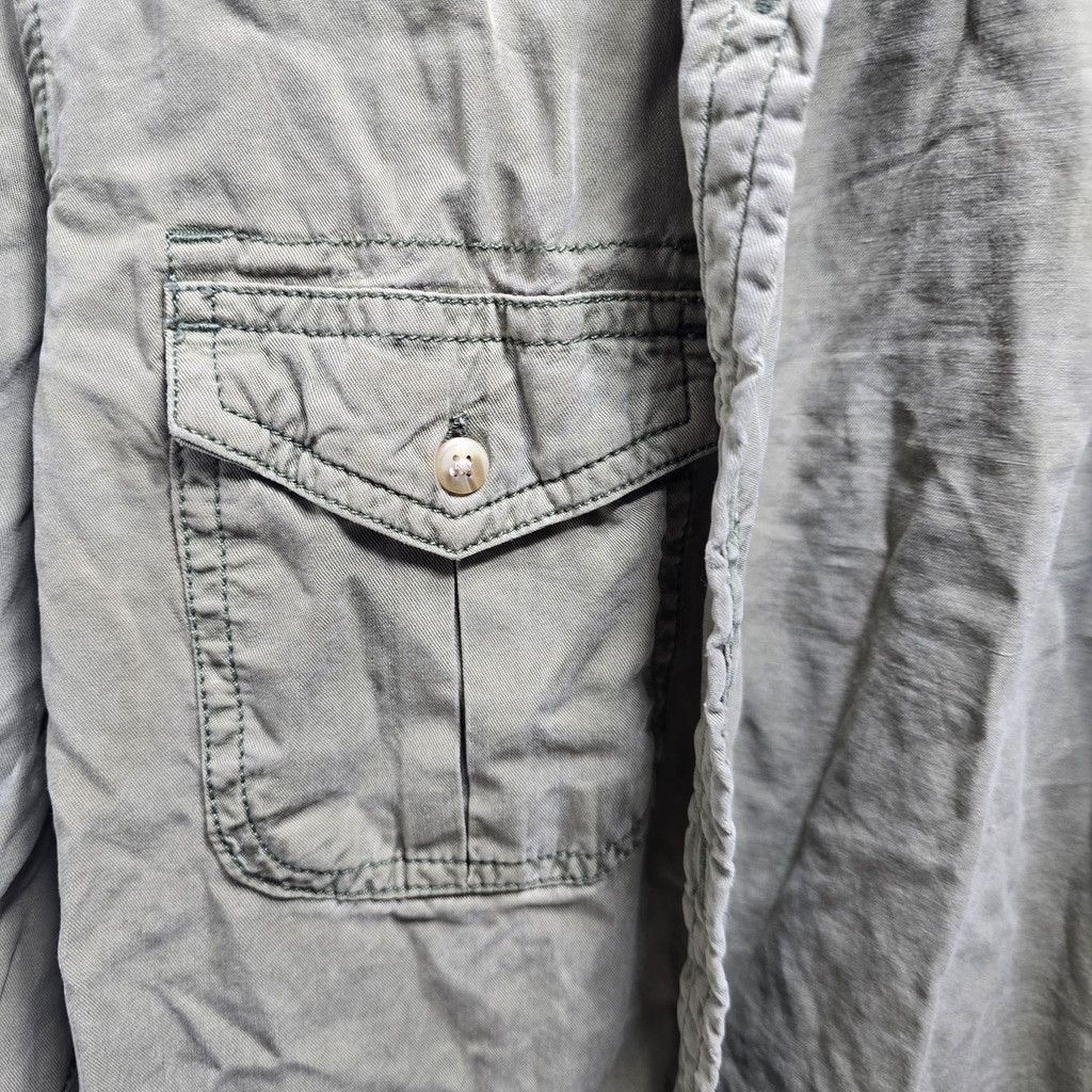 American Eagle Outfitters American Eagle Womens Gray Vtg Bf Button Up Shirt Size XS TP Size XS / US 0-2 / IT 36-38 - 2 Thumbnail