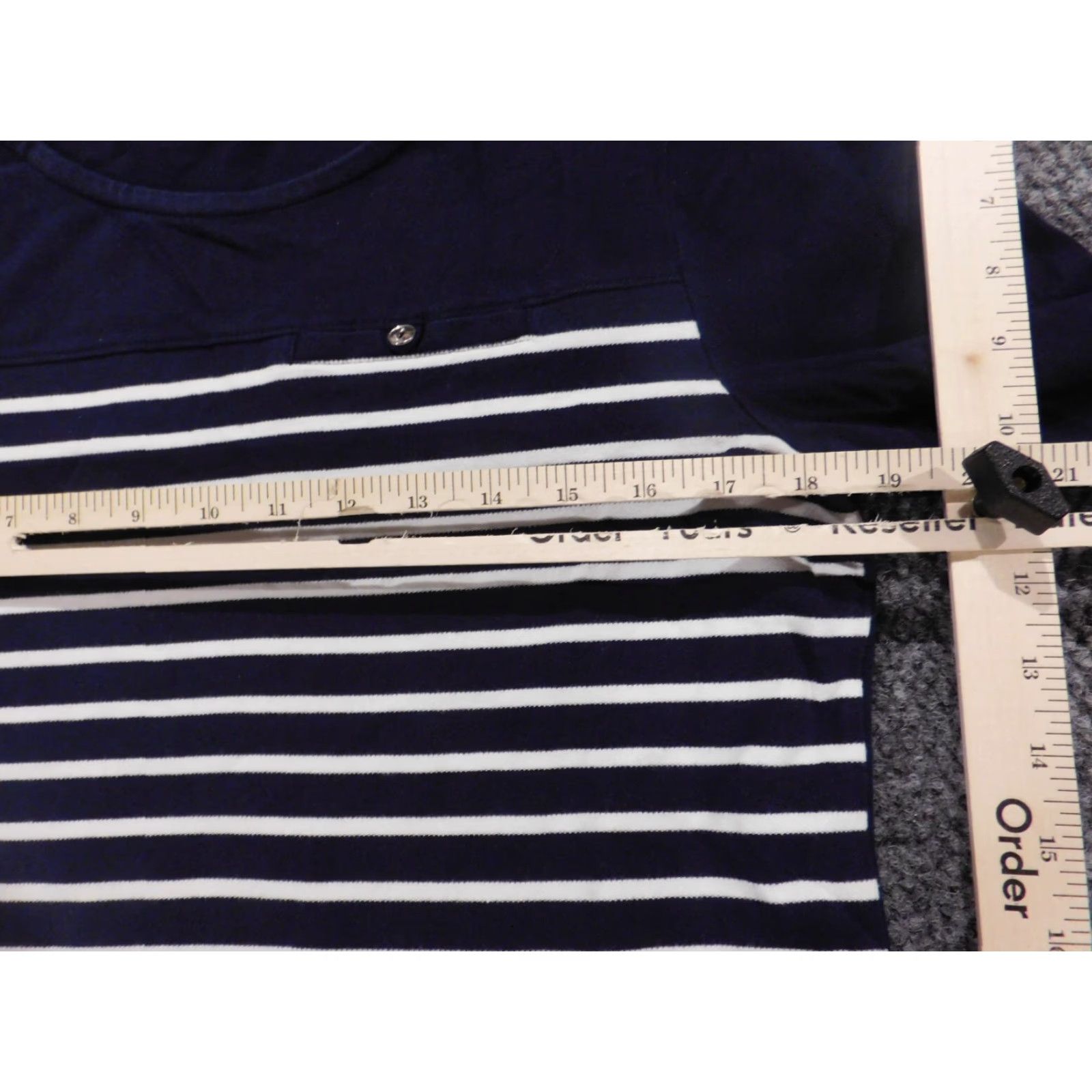 Croft & Barrow Croft & Barrow Blouse Womens Regular Shirt Blue Striped Crew Neck Long Sleeve Stretch Breathable Cotton Polyester Rayon Casual Size M / US 6-8 / IT 42-44 - 6 Thumbnail