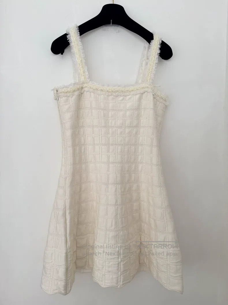 Chanel Chanel White tassel shoulder strap woollen waffle plaid dr Size XS / US 0-2 / IT 36-38 - 2 Thumbnail