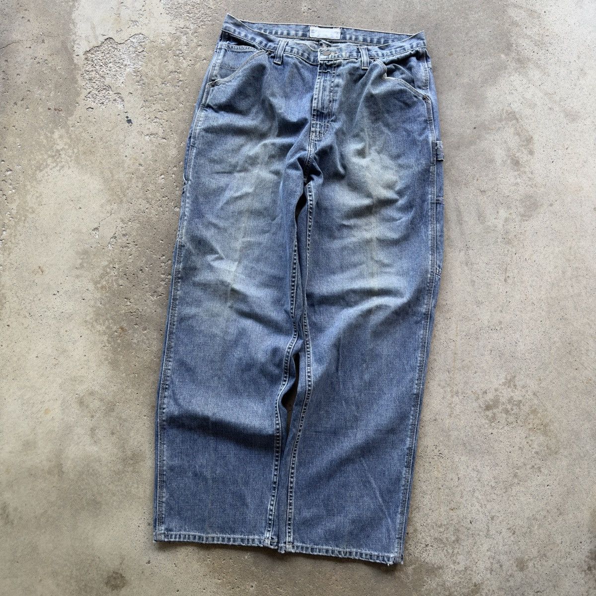 Vintage Faded Thrashed Wide Leg Carpenter Skater Jeans ERD Grunge Size US 34 / EU 50 - 8 Thumbnail