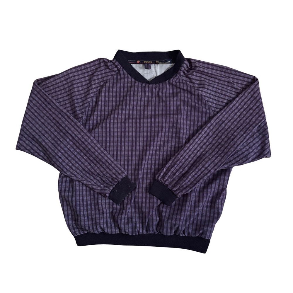 Vintage Sunice Purple/Grey Checkered Nylon Sweater Size US M / EU 48-50 / 2 - 1 Thumbnail