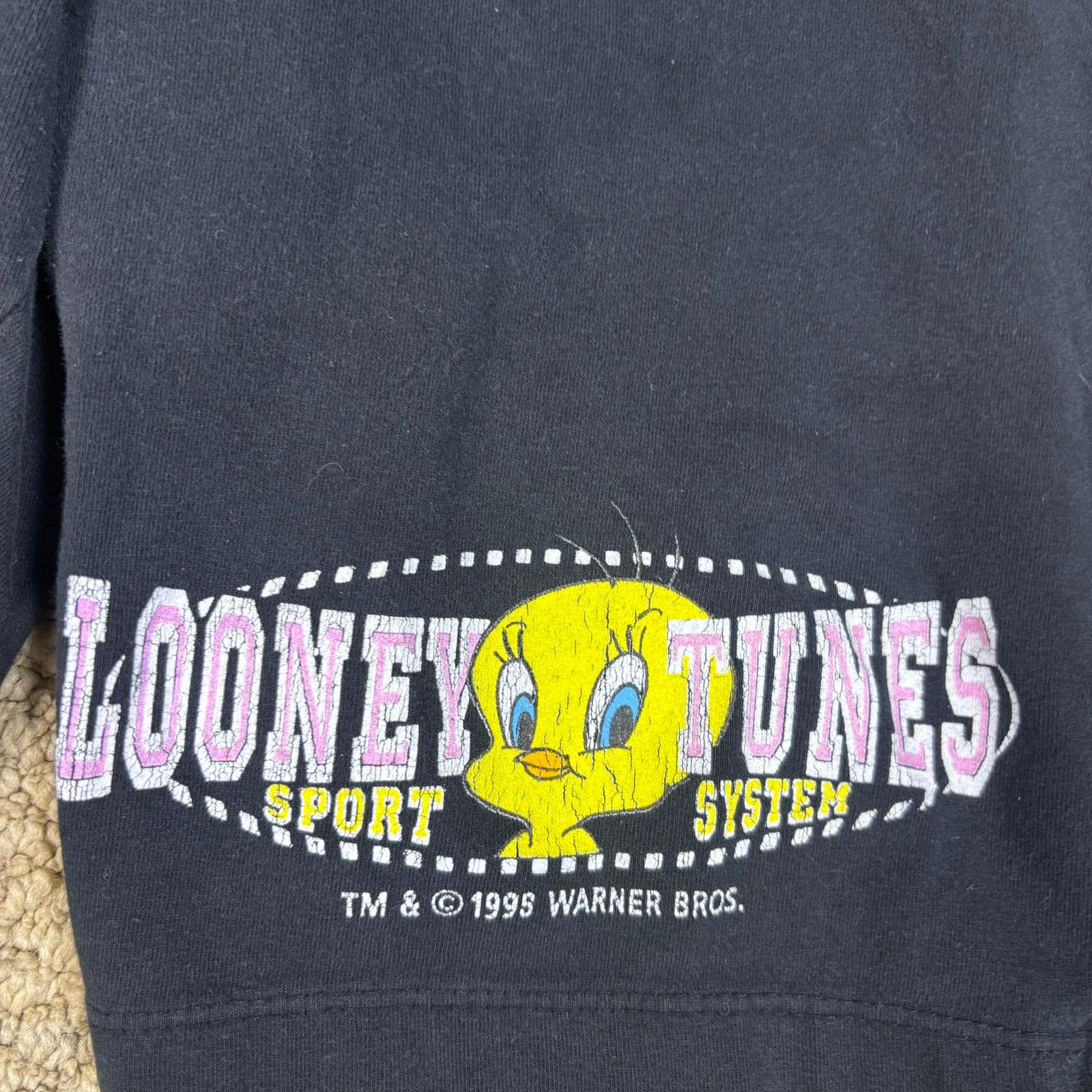 Warner Bros Vintage 1994 Looney Tunes Sport System shorts tweety bird 21 Size 22" - 3 Thumbnail