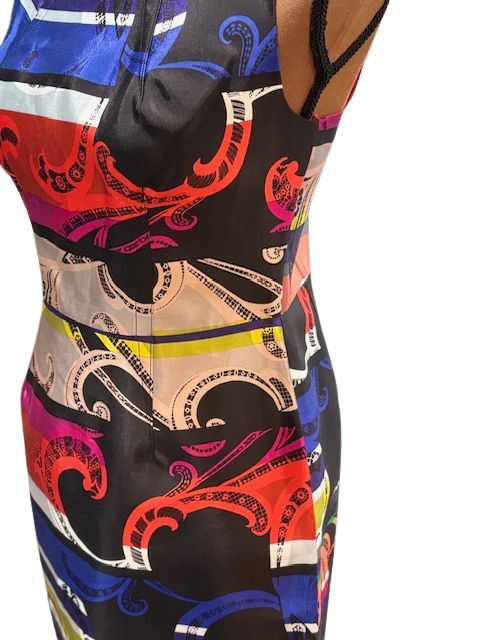 Trina Turk Black Mini Dress with Oversized Colorful Paisley Print Size M / US 6-8 / IT 42-44 - 5 Thumbnail