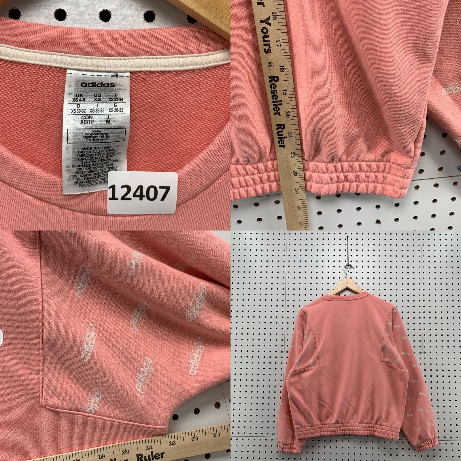 Adidas Adidas Sweater Womens Extra Small Oversized Pink Sweatshirt Graphic Long Sleeve Size XS / US 0-2 / IT 36-38 - 8 Thumbnail
