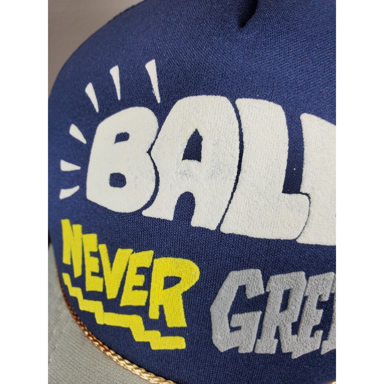 Vintage "BALD NEVER GREYS" Trucker Hat Novely Humor Snapback Cap 90s Size ONE SIZE - 6 Thumbnail
