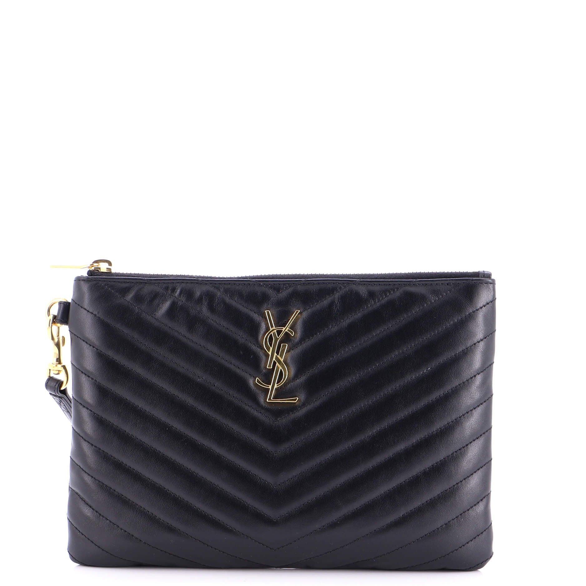 Saint Laurent Paris Classic Monogram Wristlet Pouch Size ONE SIZE - 1 Thumbnail