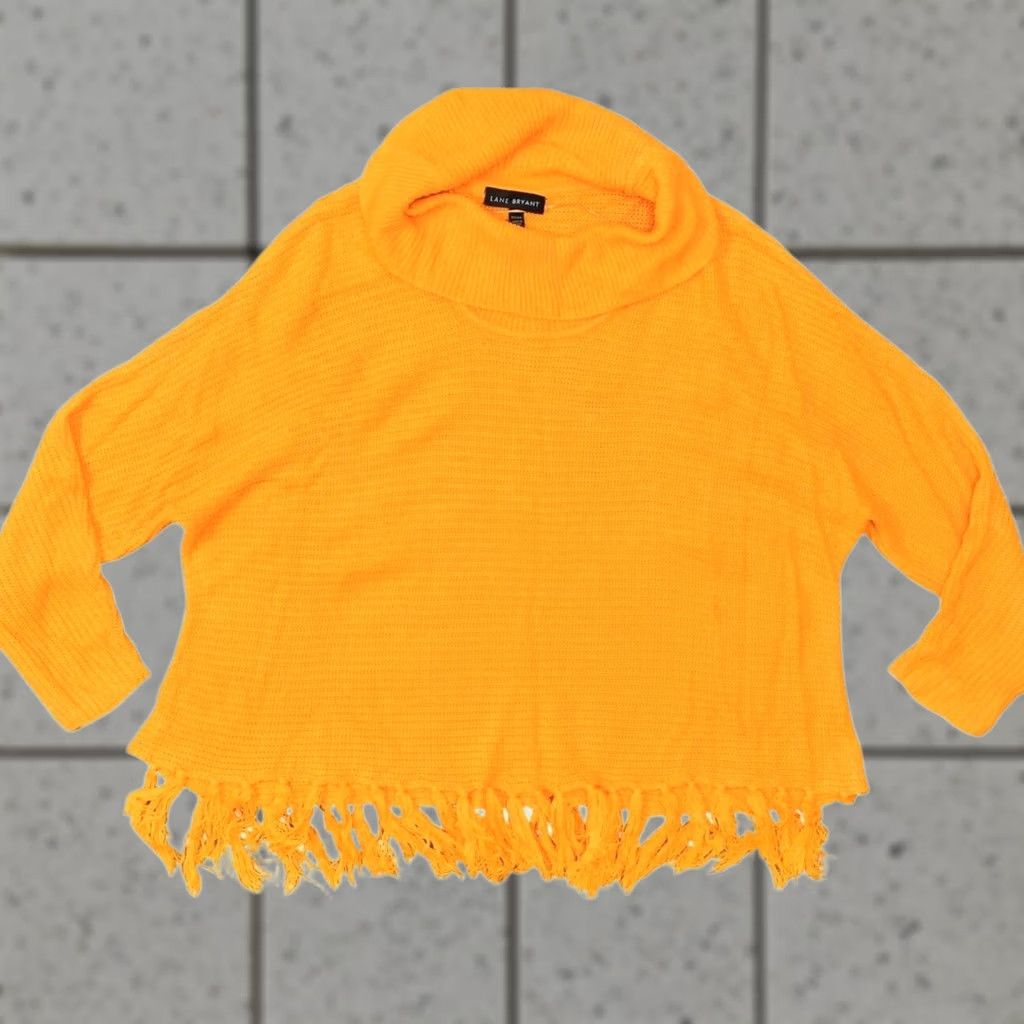 Vintage Lane Bryant Orange Acrylic Pullover Sweater Plus 22/24 Cowl Neck Solid Women’s Clothing Sweaters Mens Girls Size 3XL / US 20-22 - 1 Thumbnail