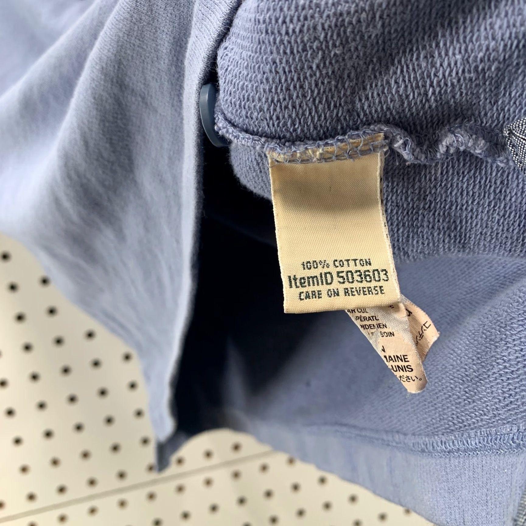 Vintage LL Bean Hoodie Sweatshirt Womens XS Blue Henley Hooded Fleece Pullover Size XS / US 0-2 / IT 36-38 - 7 Thumbnail