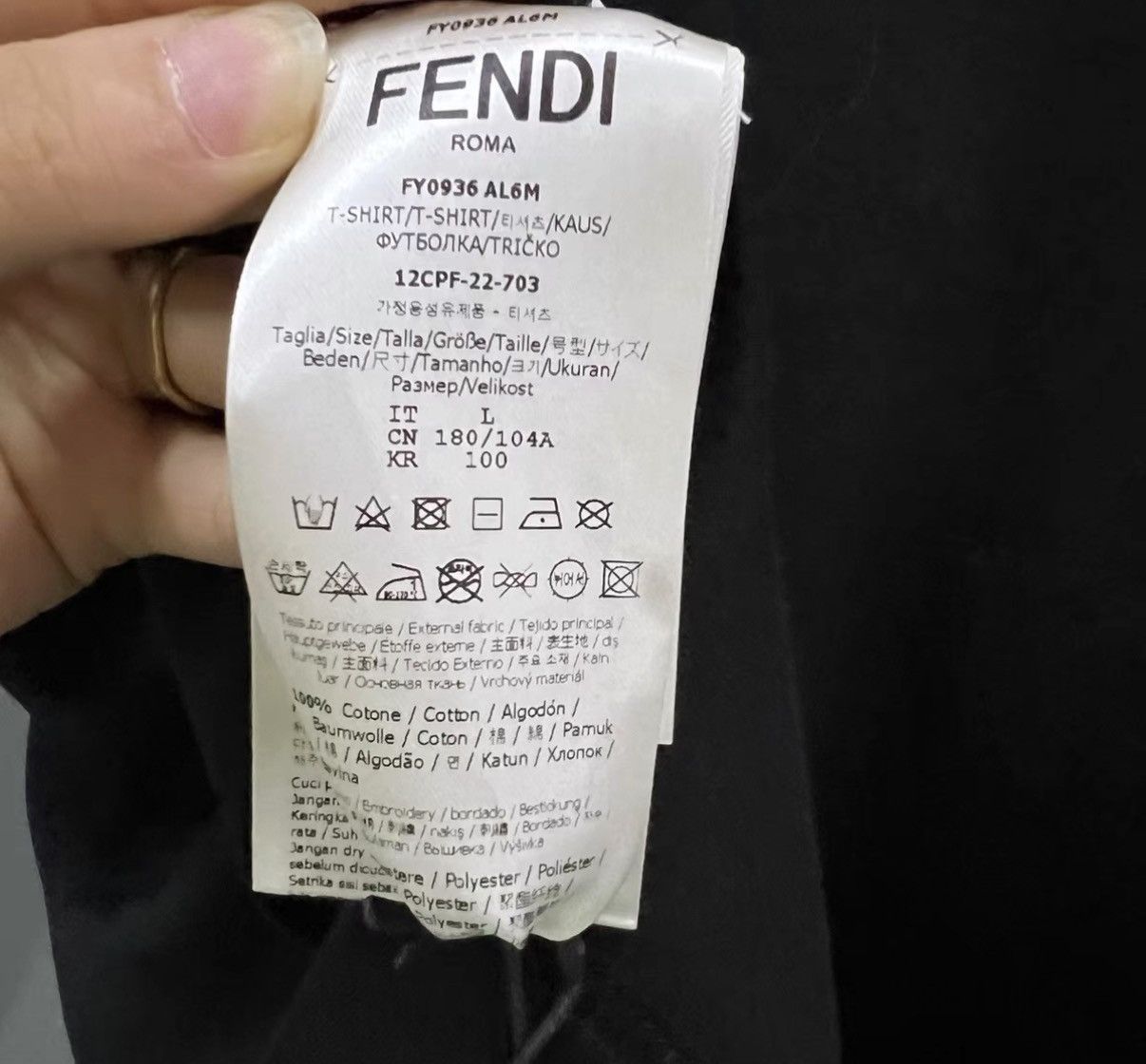 Fendi Fendi 2023 New Diamond Letter Logo Printed Short Sleeve J41 Size L / US 10 / IT 46 - 4 Thumbnail