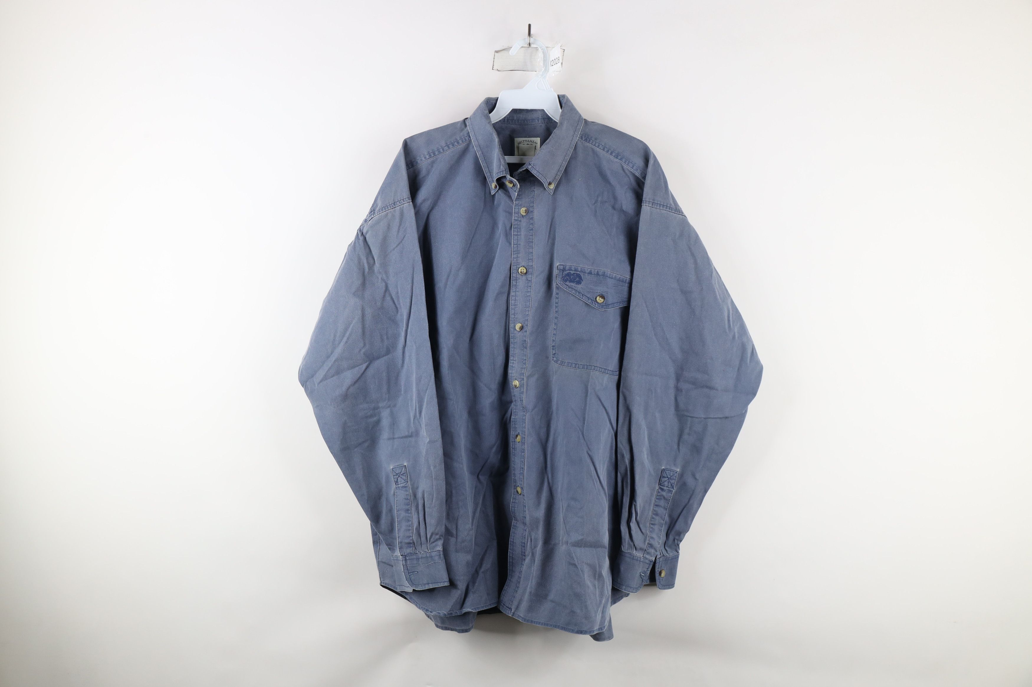 Vintage Vintage 90 Streetwear Stonewash Collared Button Down Shirt Size US L / EU 52-54 / 3 - 1 Thumbnail