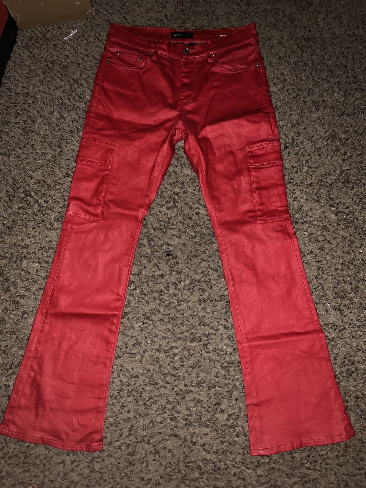 Purple Brand red leather flare purple jeans Size US 30 / EU 46 - 1 Preview