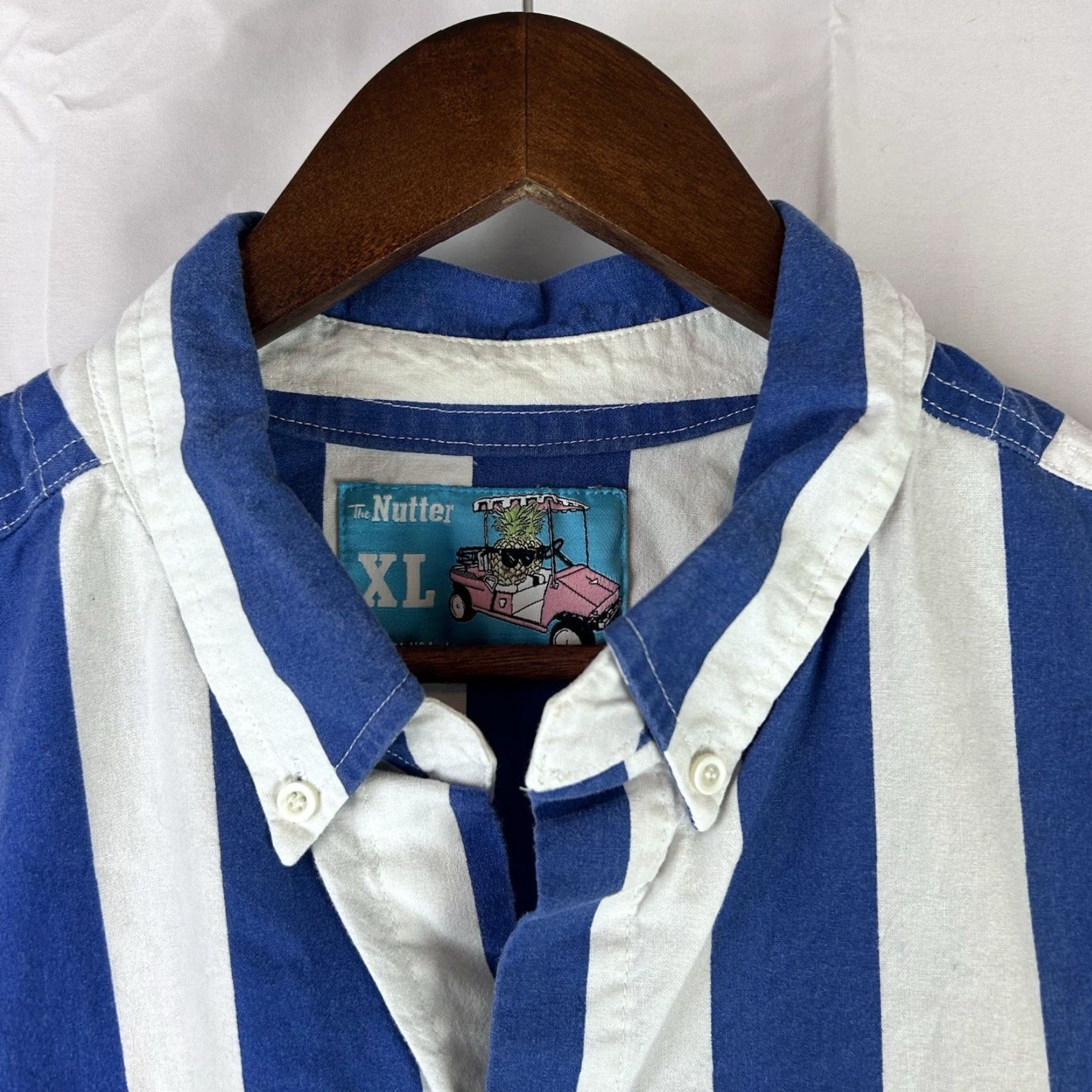 Chubbies Chubbies The Nutter Shirt Mens XL Short Sleeve Button-Up Blue White Striped Size US XL / EU 56 / 4 - 3 Thumbnail