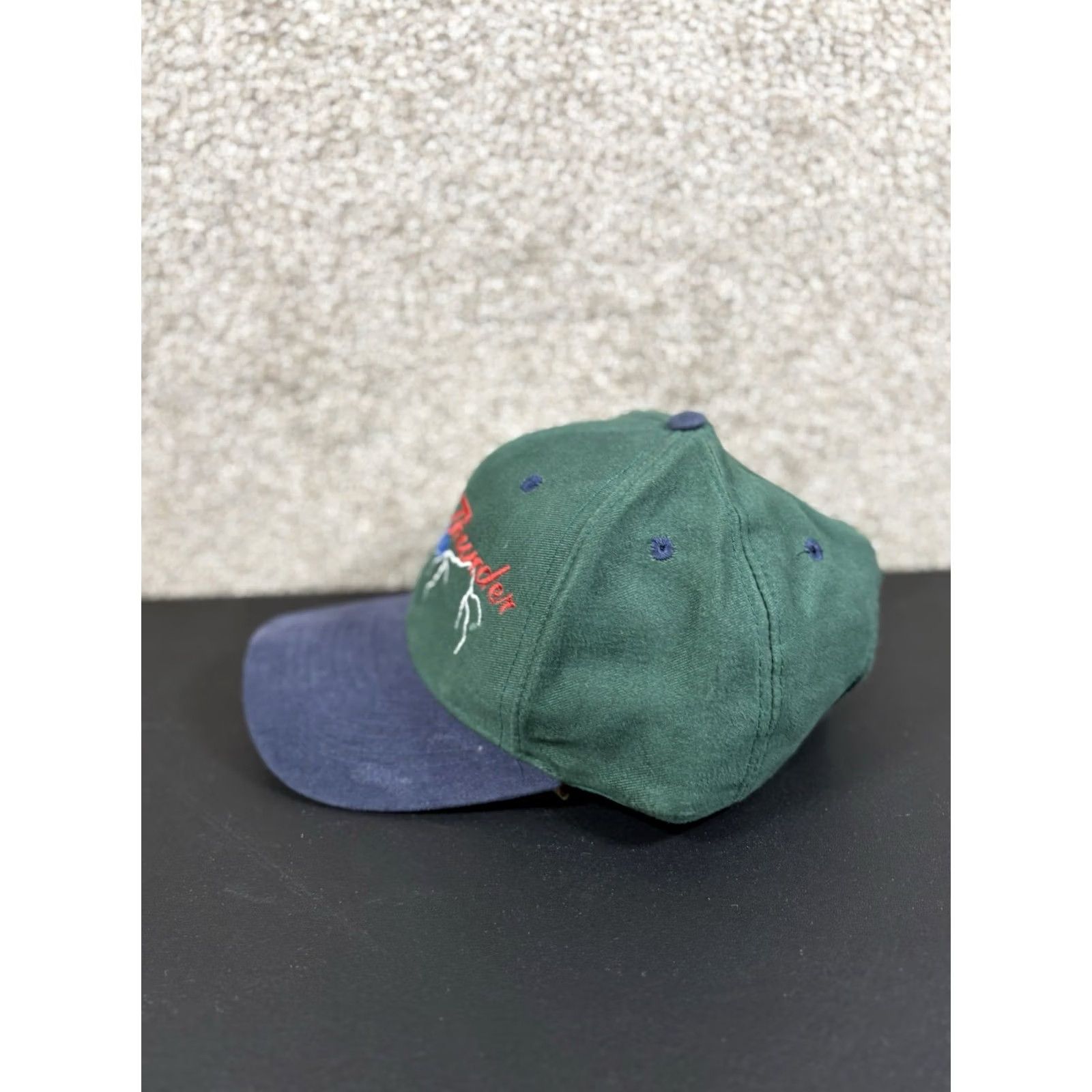 Ford VINTAGE Mohrs Strapback Ford Thunder Lightning Hot Rod Trucker Green Hat Cap OSFA Men Adjustable Cap OSFA Green Hats Size ONE SIZE - 2 Thumbnail