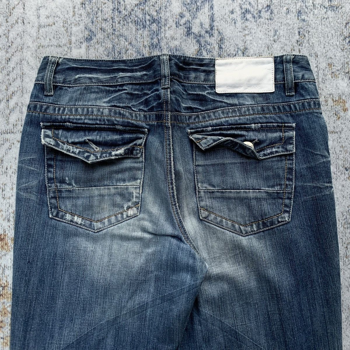 Japanese Brand × Vintage Rare Japanese Brand CLRide Blue Wash Distressed Flared Jeans Size US 34 / EU 50 - 7 Thumbnail