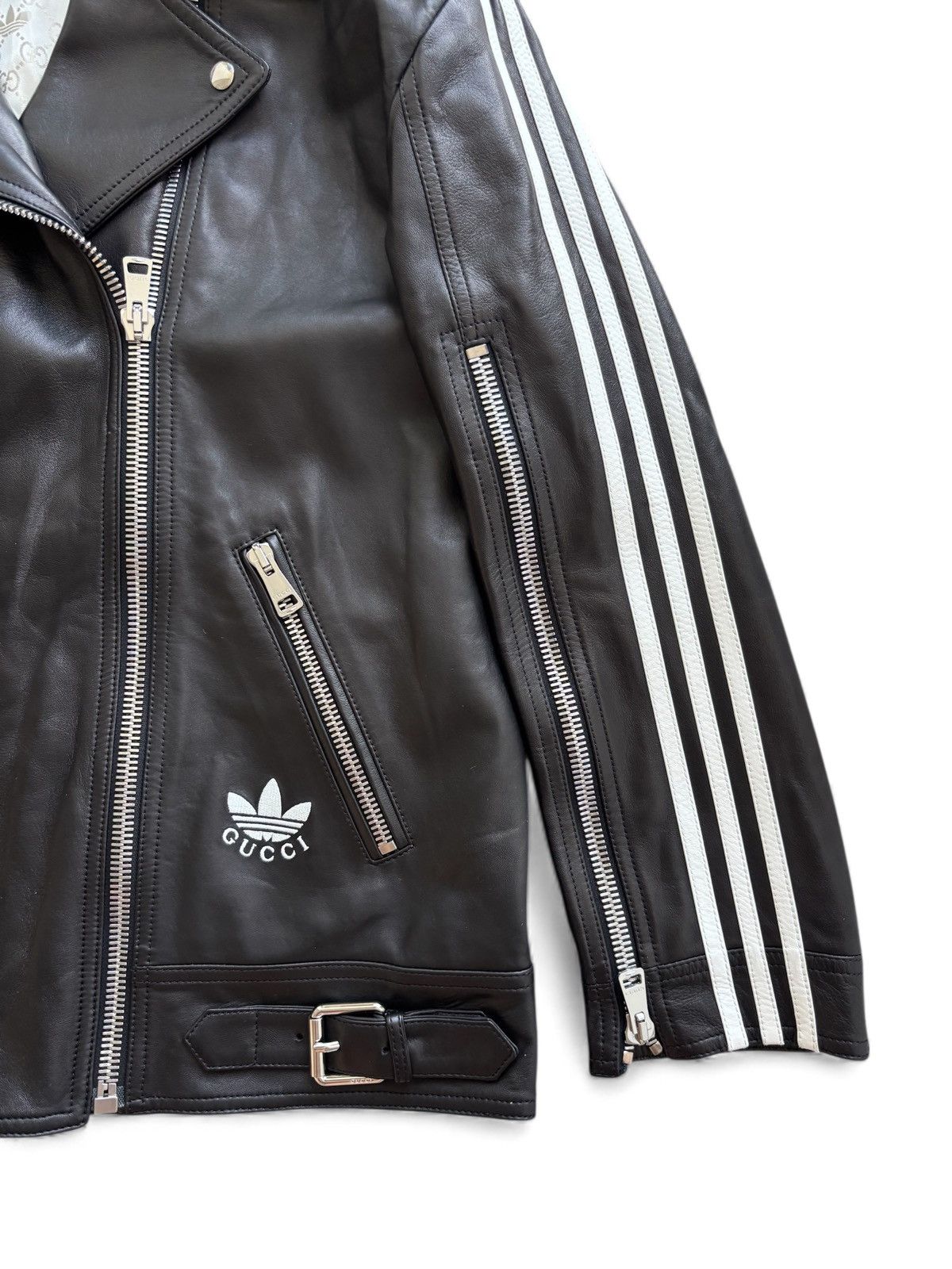 Adidas × Gucci Gucci Adidas Leather Biker Jacket Size US M / EU 48-50 / 2 - 6 Thumbnail