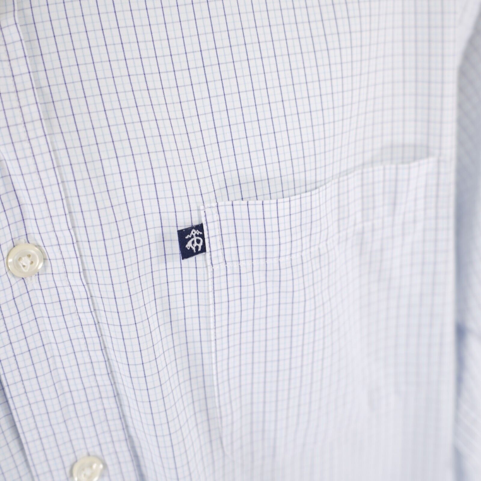 Brooks Brothers Brooks Brothers 346 Small White Purple Blue Check Collared D Size US S / EU 44-46 / 1 - 2 Thumbnail