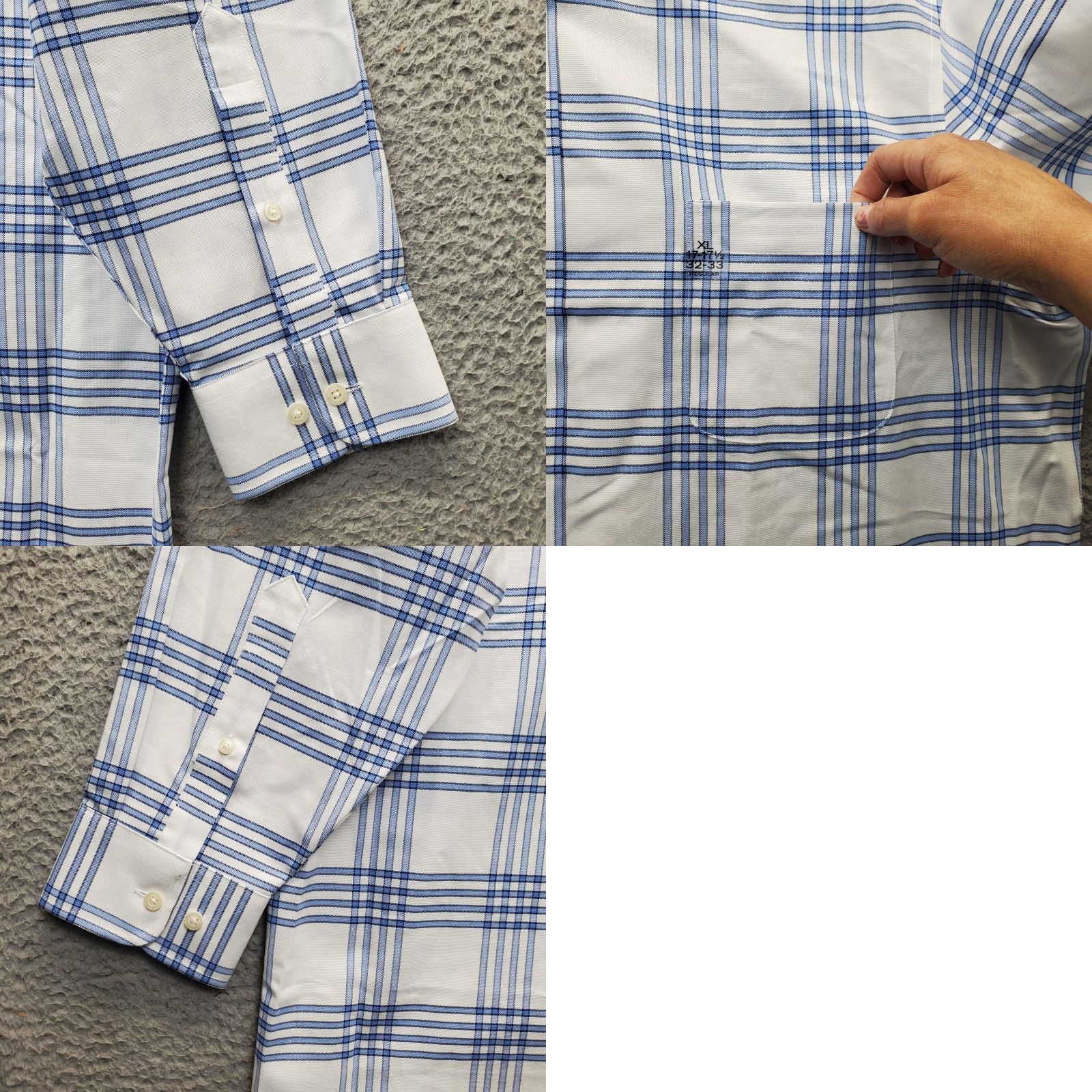 Stafford Stafford Mens Dress Shirt XL Multi Plaid Regular Collar Button Down Size 46R - 8 Thumbnail