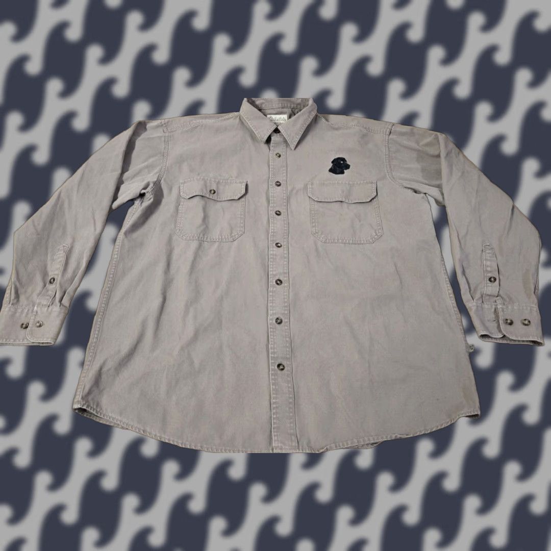 Vintage Cabela's Button-Up Shirt Men XL Beige Embroidered Dog Casual Workwear Pocket Long Sleeve Button-Down Collar Size US XL / EU 56 / 4 - 1 Thumbnail