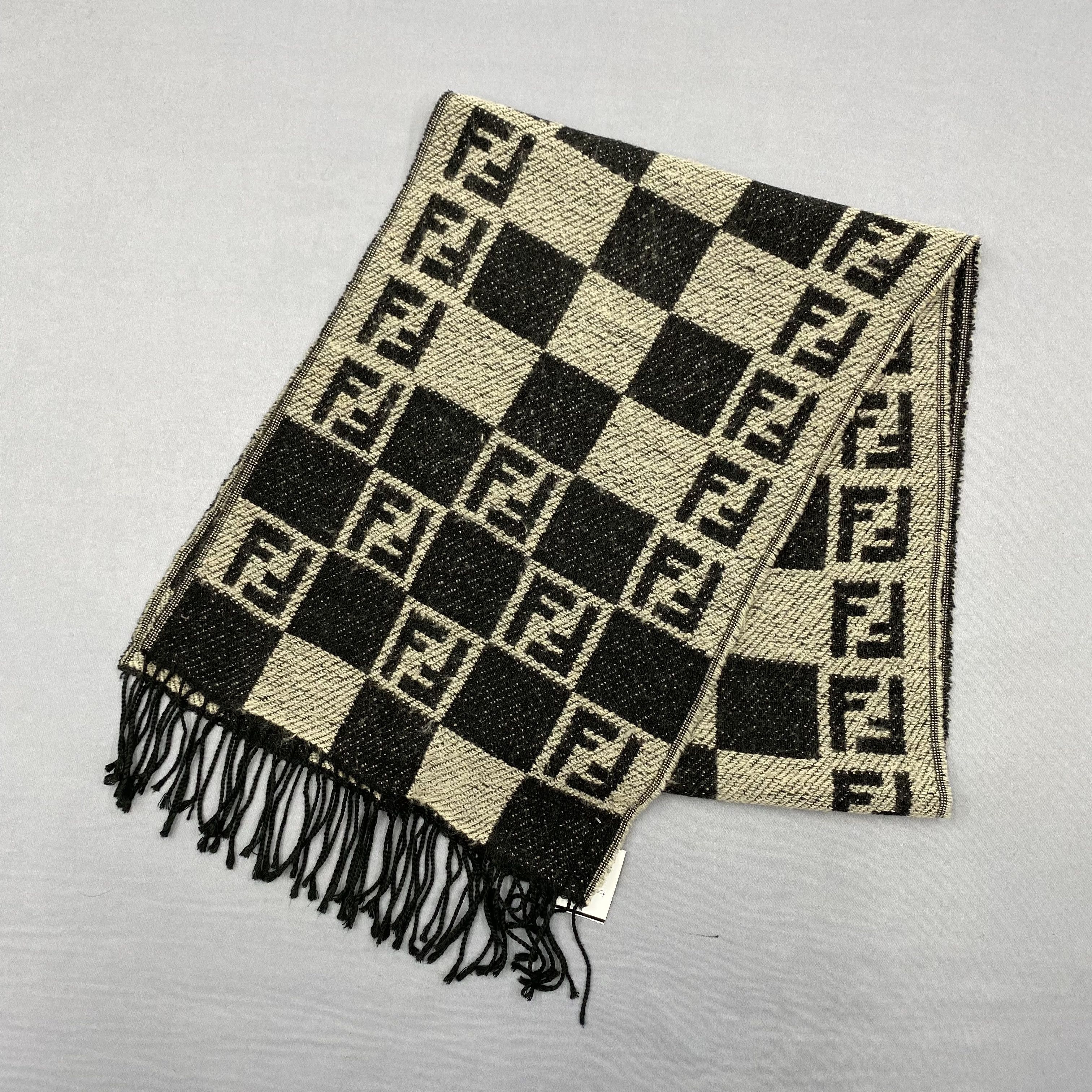 Fendi Vintage Fendi Scarf Muffler FF Monogram Wool Scarves Size ONE SIZE - 3 Thumbnail