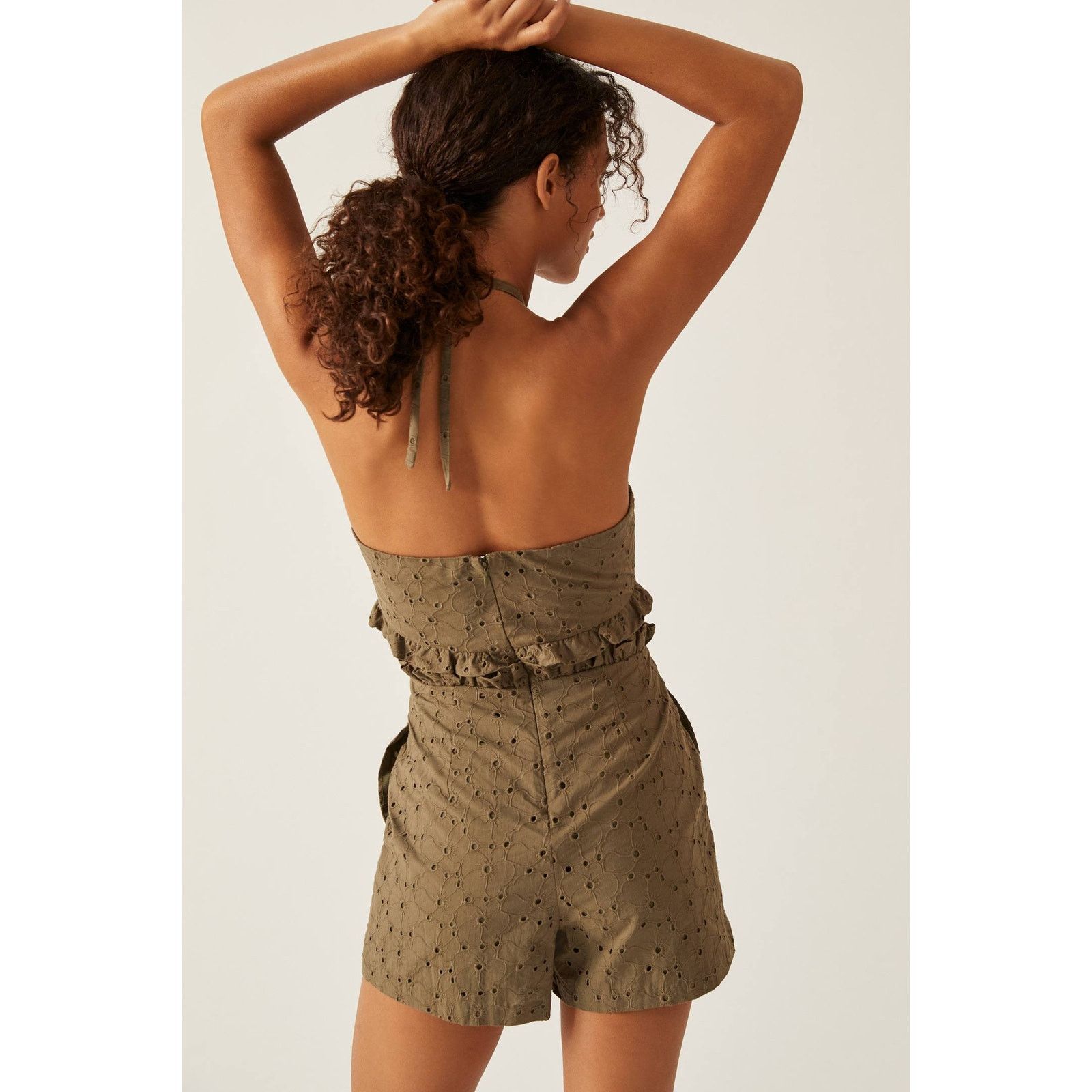 Anthropologie Anthropologie Hutch Solid Halter Romper $170 SIZE 2 Olive Size 26" / US 2 / IT 38 - 3 Thumbnail