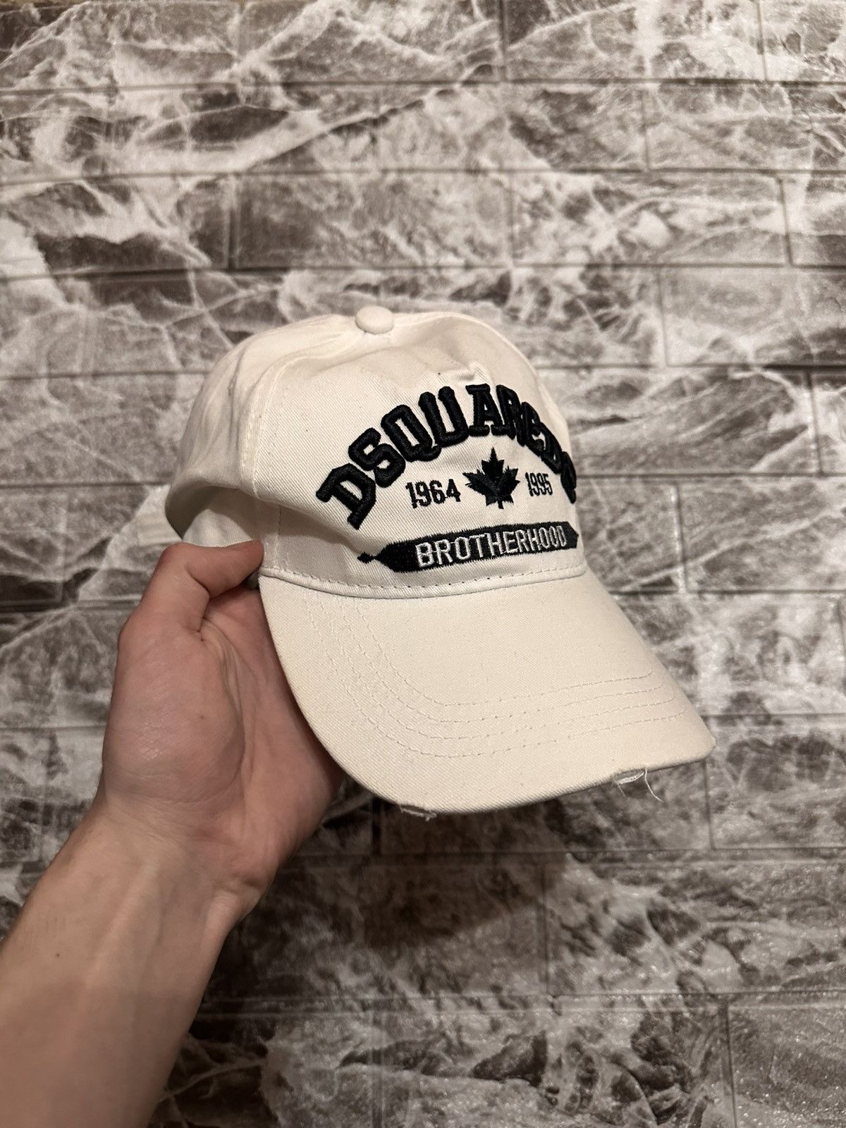 Japanese Brand Dsquared Style Brotherhood Cap – White One Size Size ONE SIZE - 2 Thumbnail