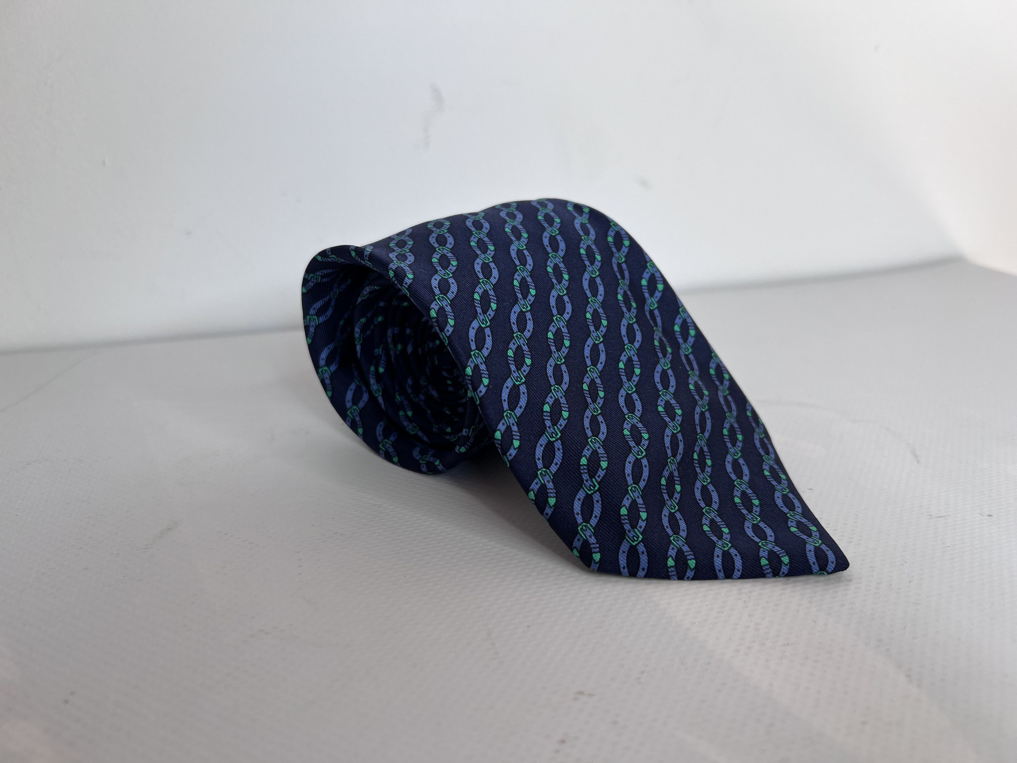 Hermes HERMES PARIS 7021 TA 100% SILK GEOMETRICAL NECK TIE Size ONE SIZE - 1 Thumbnail