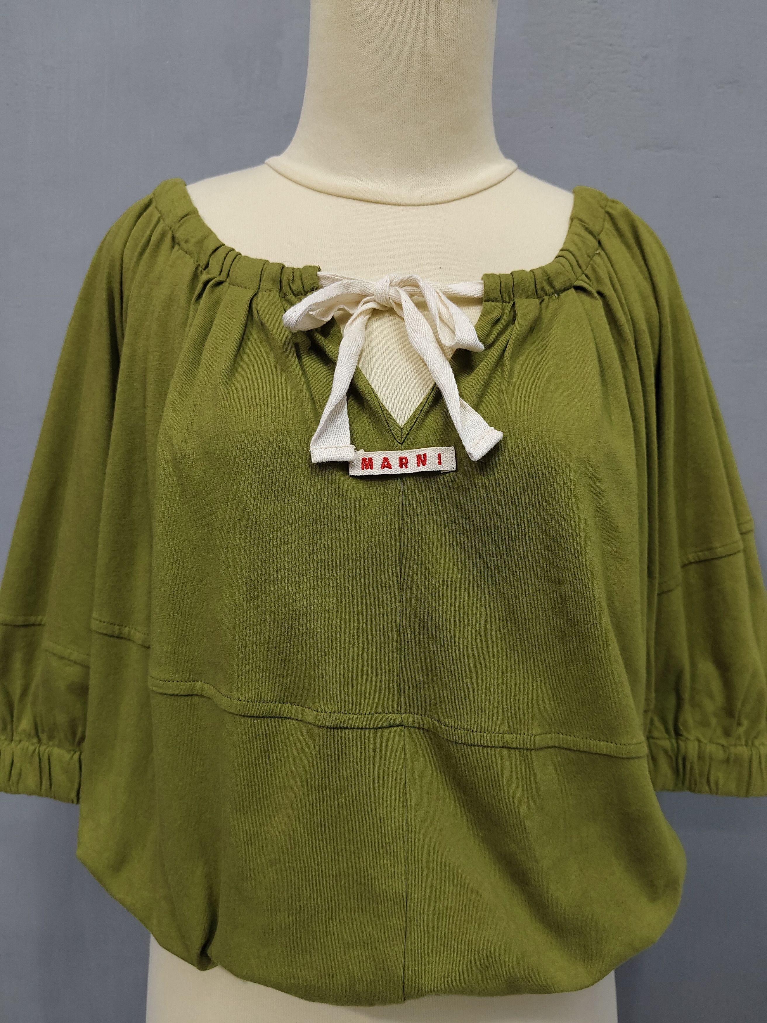 Marni 💥 Marni Drawstring Peasant Balloon Cropped Blouses Size M / US 6-8 / IT 42-44 - 2 Thumbnail