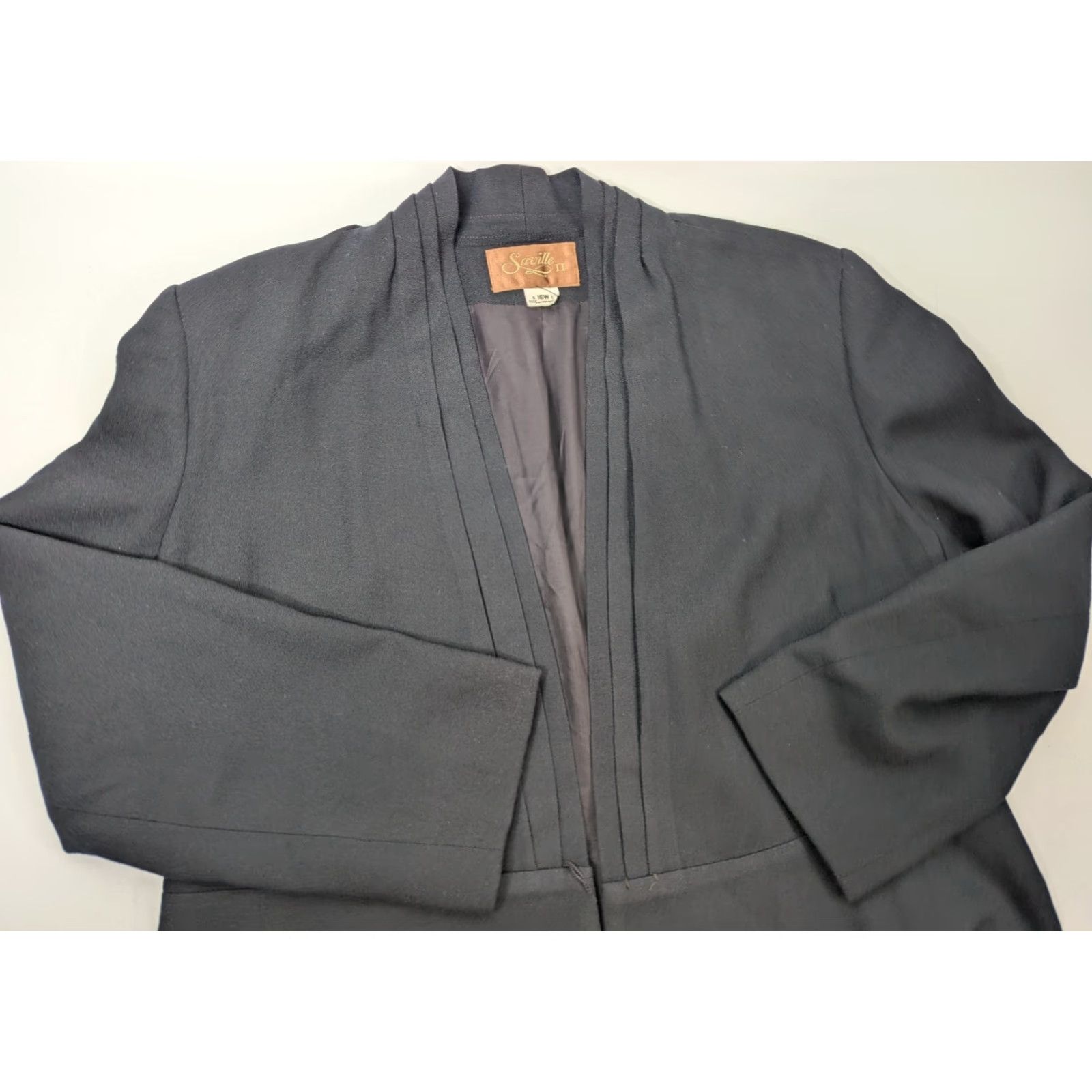 Vintage Saville Blazer Women's Wool Blend Black 16W Jacket Size 16W Made in USA Size XXL / US 16-18 / IT 52-54 - 2 Thumbnail