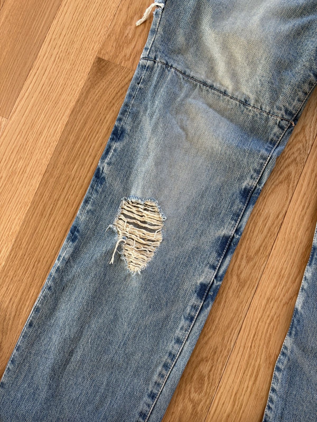 PPFM PPFM Double Waist Distressed Jeans Faded Denim XL 36x32 Size US 36 / EU 52 - 10 Thumbnail