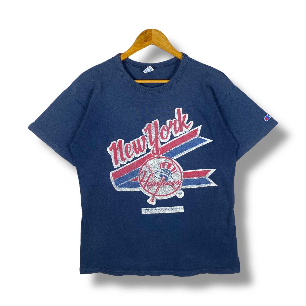 Vintage 80's Champion NEW YORK YANKEES Graphic Faded Tee