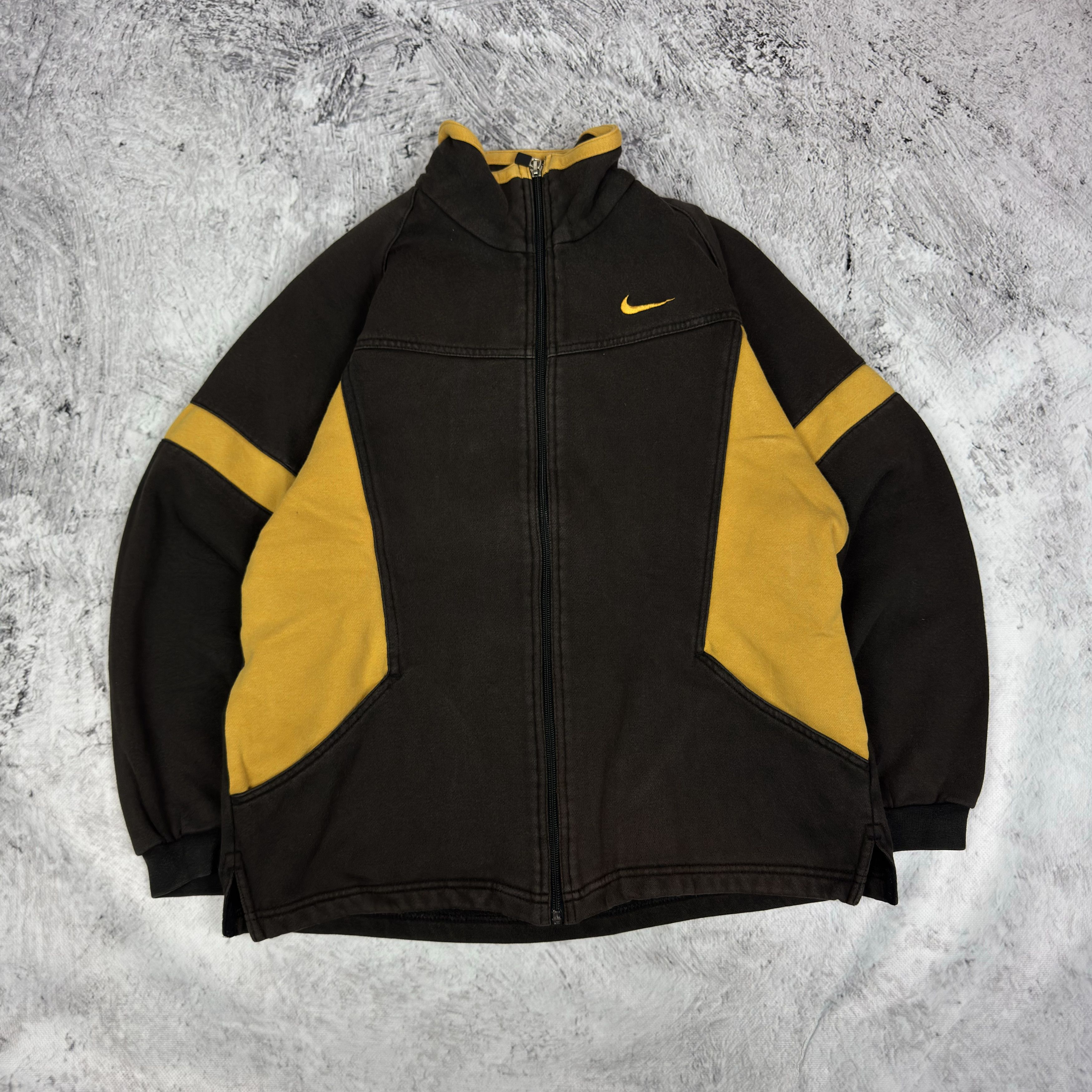 Nike Nike Brown Yellow Cotton Fleece Full Zip Sweatshirt M Size M / US 6-8 / IT 42-44 - 1 Thumbnail