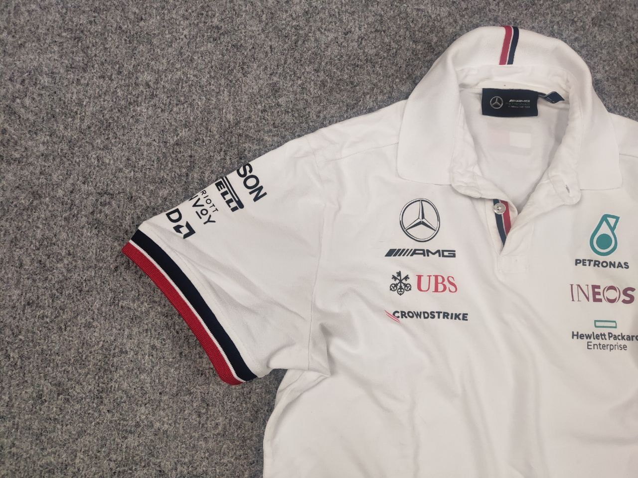 Mercedes-Benz Tommy Mercedes AMG Petronas F1 Team Racing Logo Polo Shirt Size US M / EU 48-50 / 2 - 4 Thumbnail
