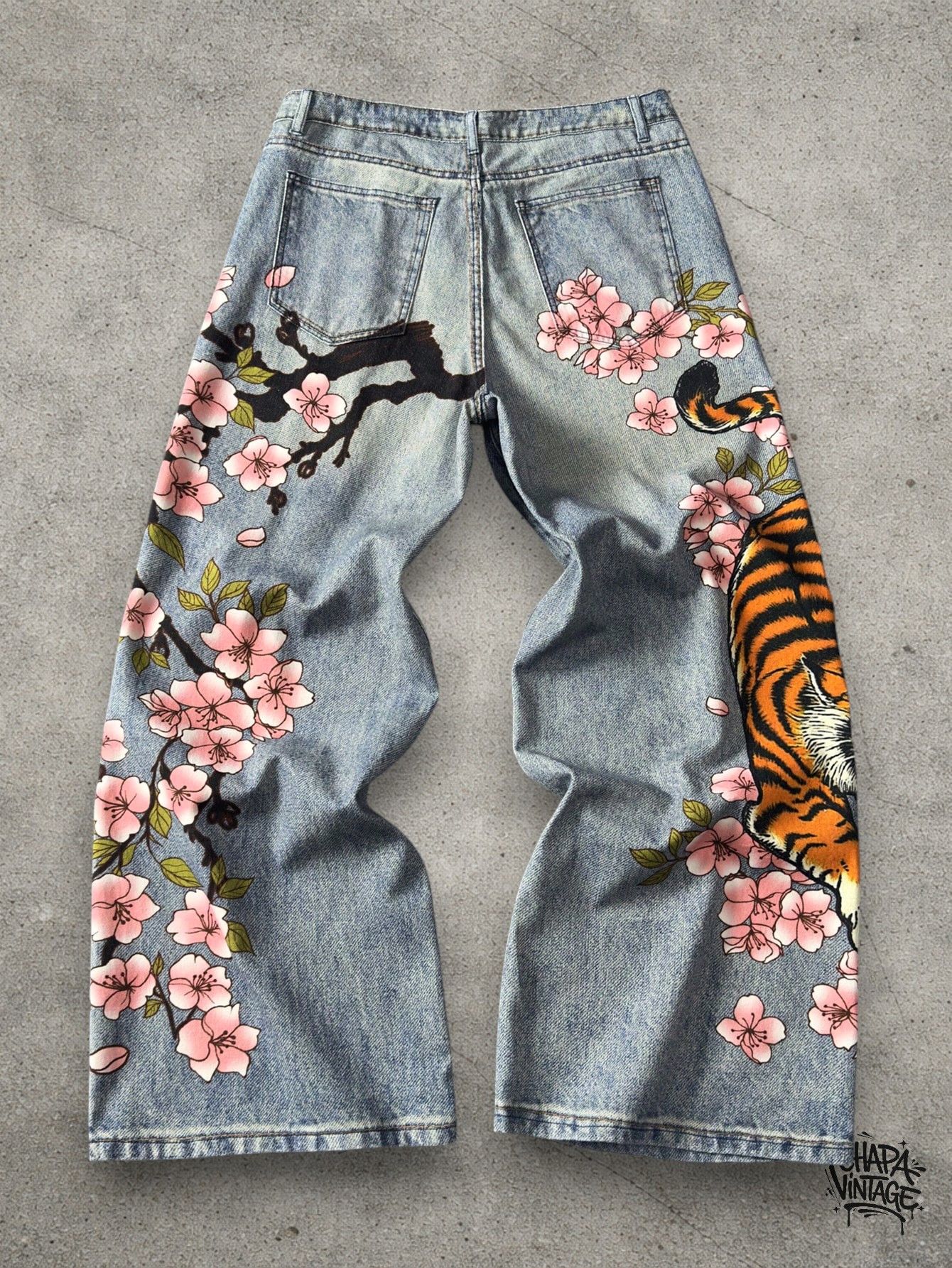 Vintage Anime graphic floral jeans Size US 32 / EU 48 - 2 Thumbnail