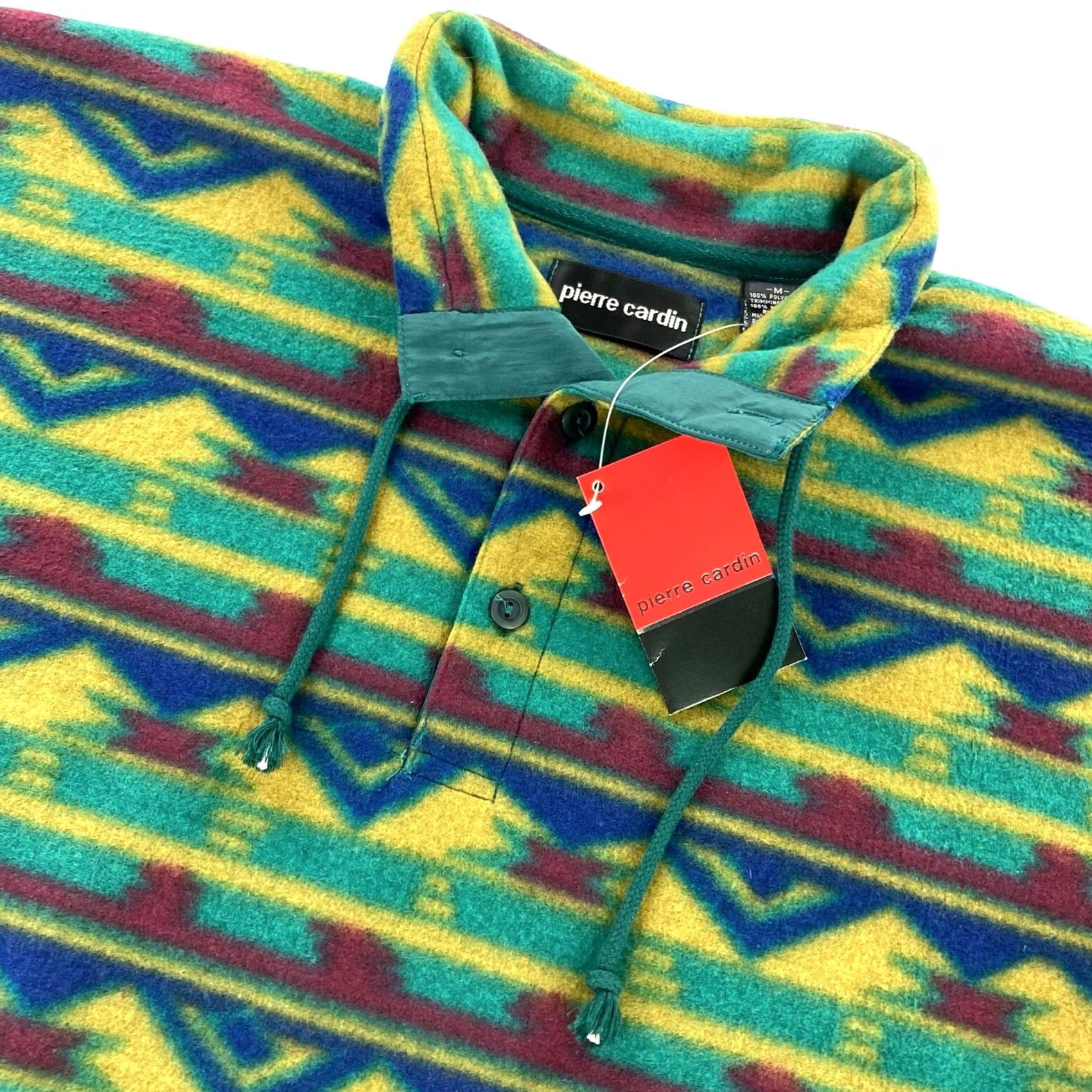Pierre Cardin VINTAGE Pierre Cardin 1/4 Button Fleece Pullover Shirt Men MEDIUM Green Blue Yellow Aztec Southwest Pattern Size US M / EU 48-50 / 2 - 2 Thumbnail