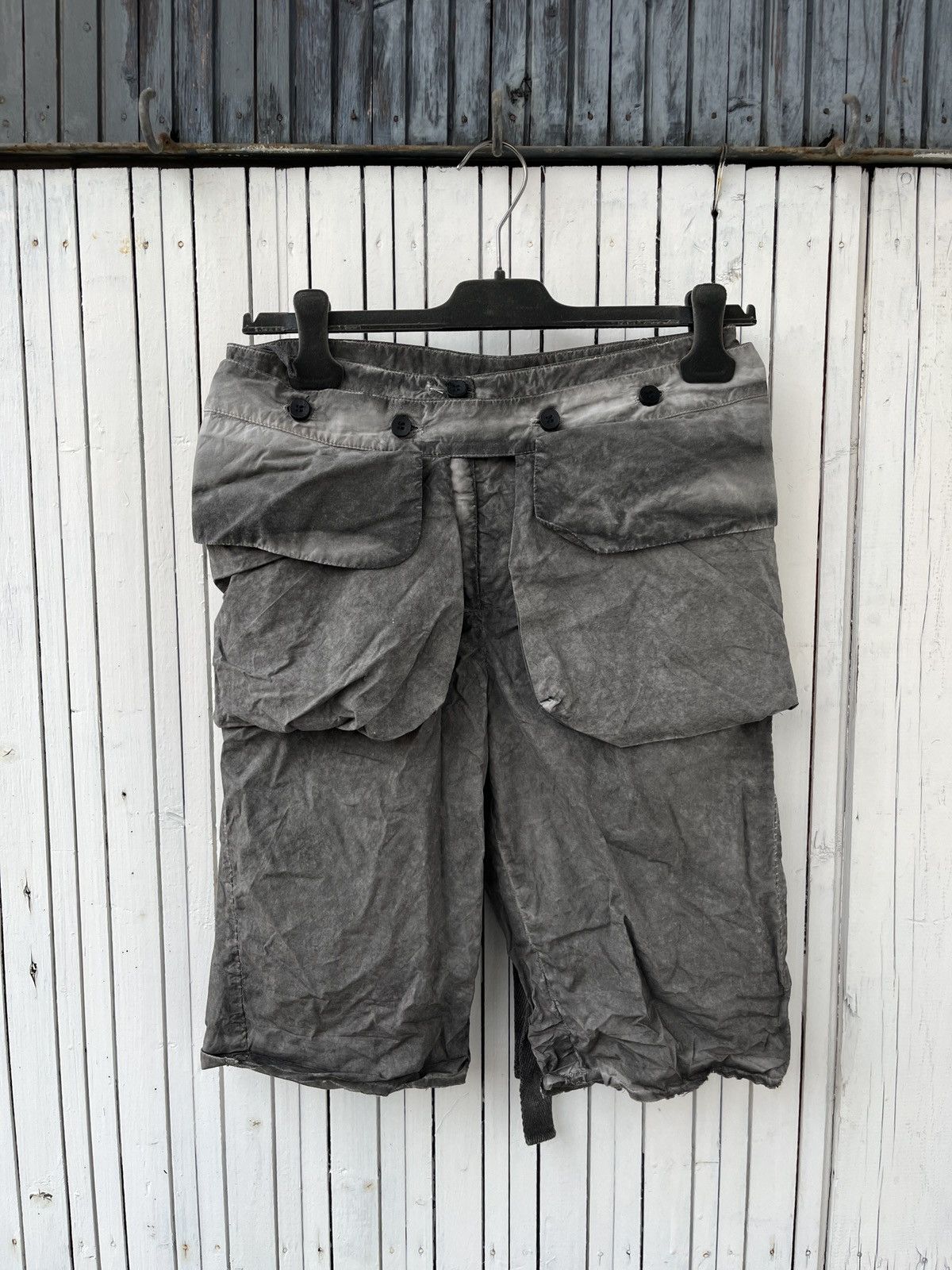 image of Masnada Grey Cargo Shorts, Men's (Size 26)