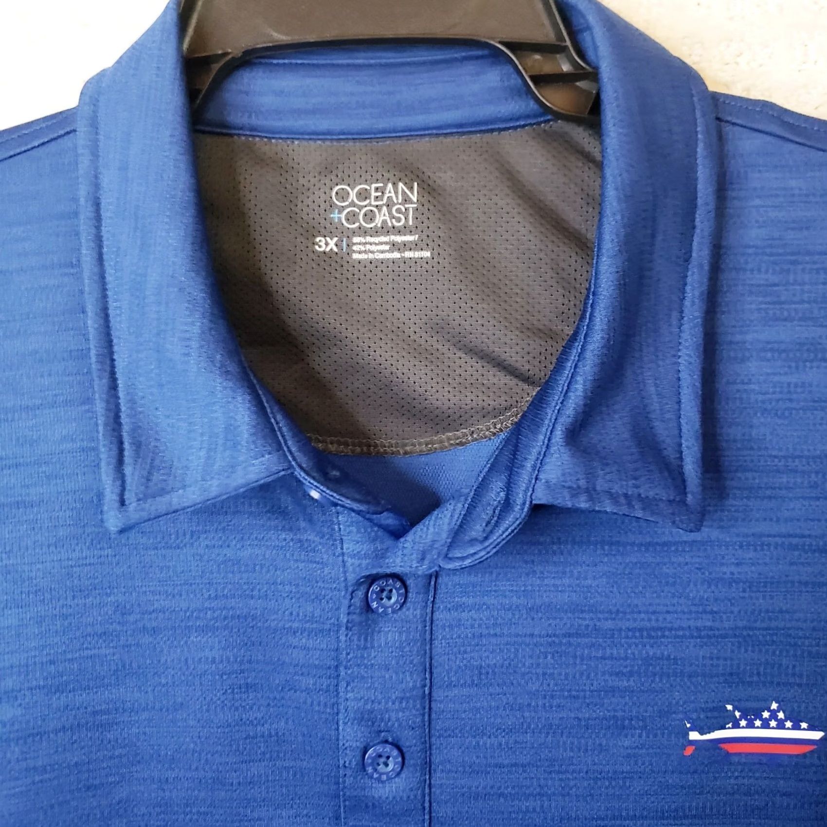 Vintage Ocean & Coast Polo Shirt Men's Blue 3X Short Sleeve Fish Logo Size US XXL / EU 58 / 5 - 5 Thumbnail