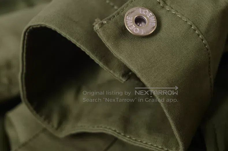 Other Loewe Green Logo Embossed Leather Patch Cotton Collar Sing Size XS / US 0-2 / IT 36-38 - 7 Thumbnail