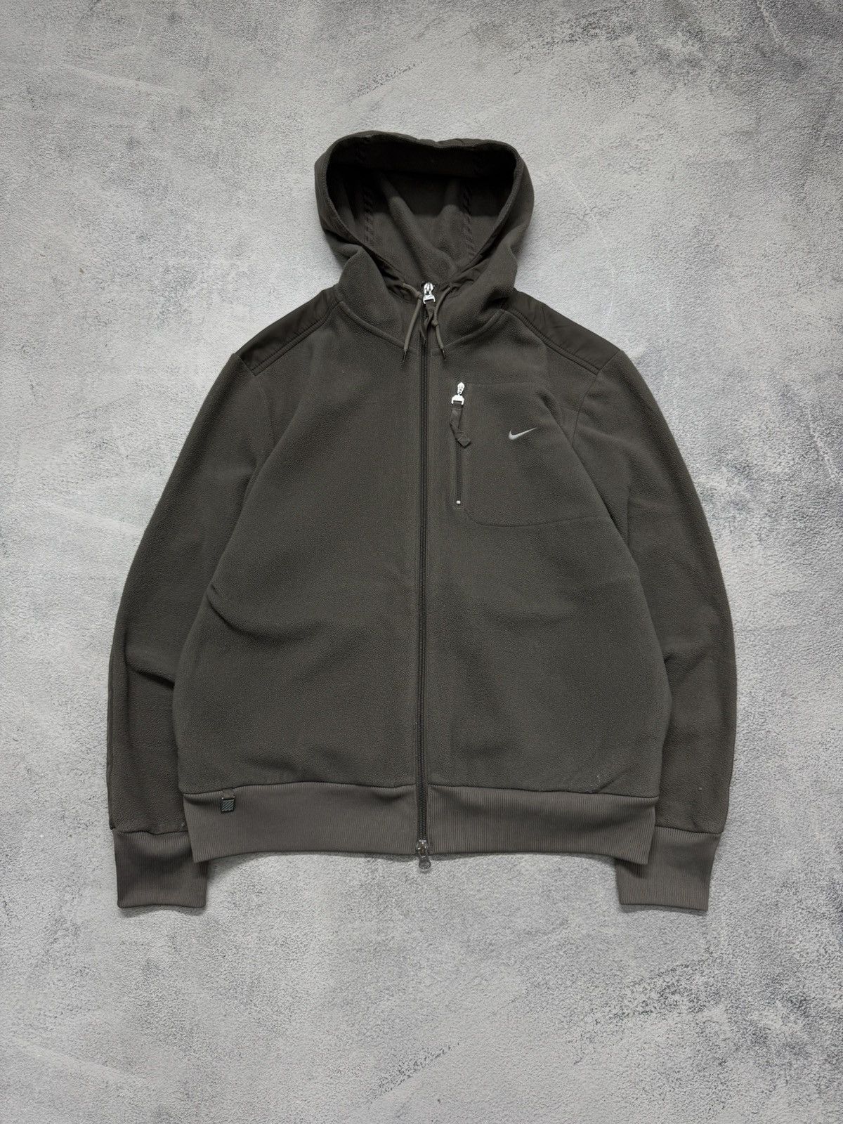 Nike Vintage Y2k Nike Fleece Swoosh Logo Zip Sweatshirt 00’s Size L / US 10 / IT 46 - 2 Thumbnail