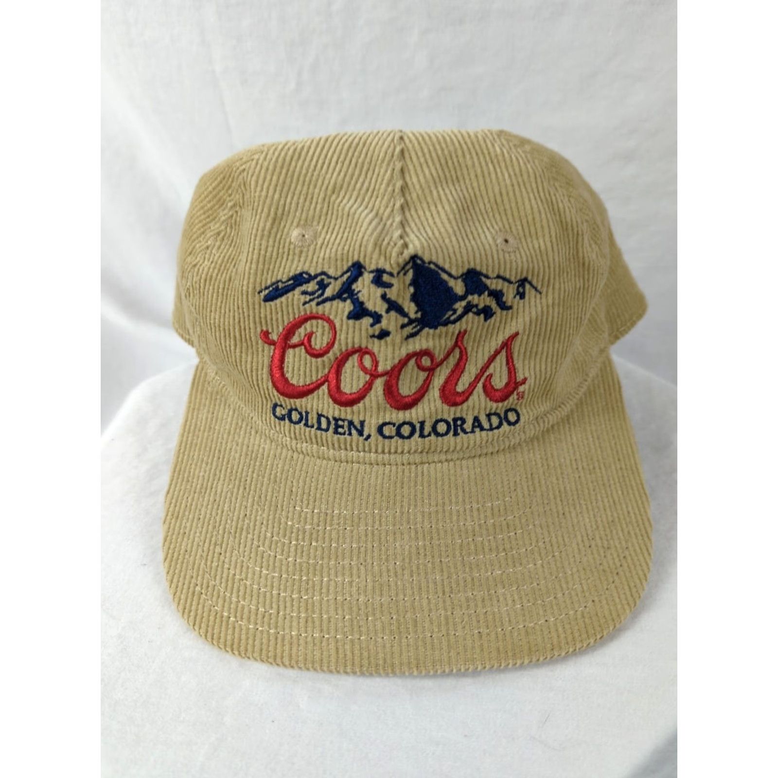 Mad Engine VINTAGE Coors beer Corduroy Relaxed Fit Men's Trucker Snapback Cap Hat Beige NWOT Size ONE SIZE - 2 Thumbnail