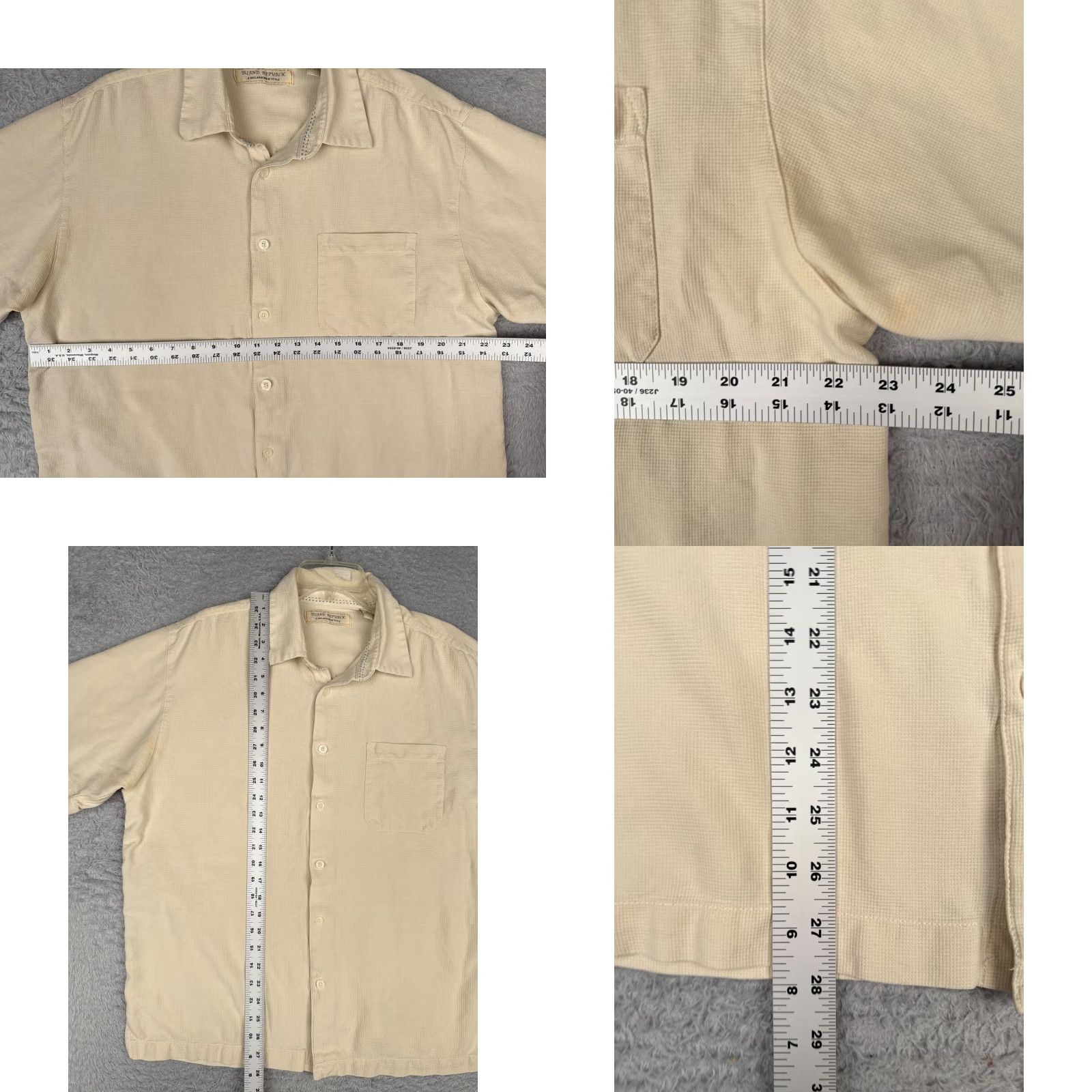 Vintage VINTAGE Island Republic Shirt Men XL Ivory Silk Button Hawaiian Short Slev READ Size US XL / EU 56 / 4 - 8 Thumbnail