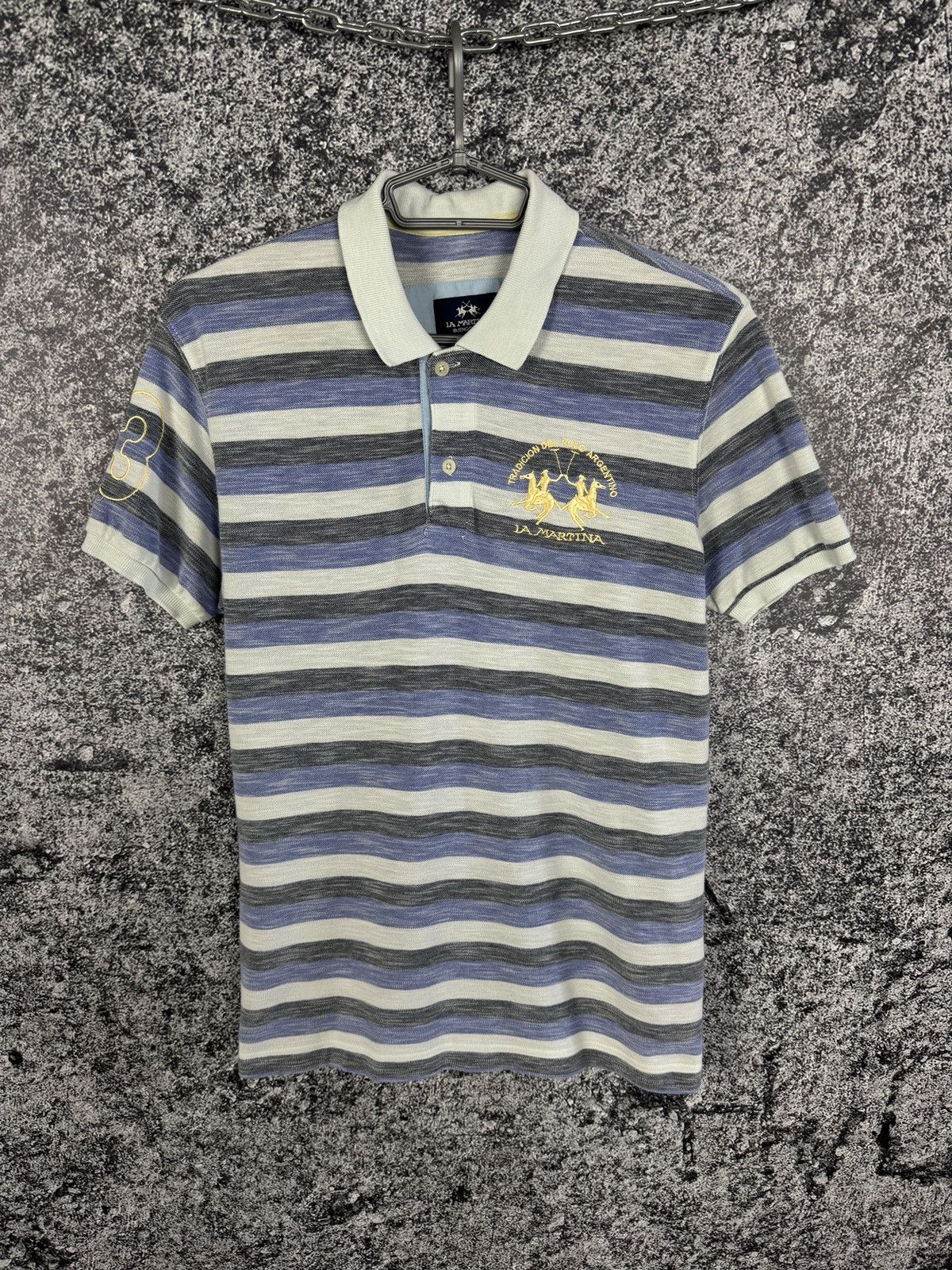 La Martina La Martina Buenos Aires Striped Polo Shirt Slim Fit Size L Size US L / EU 52-54 / 3 - 1 Thumbnail
