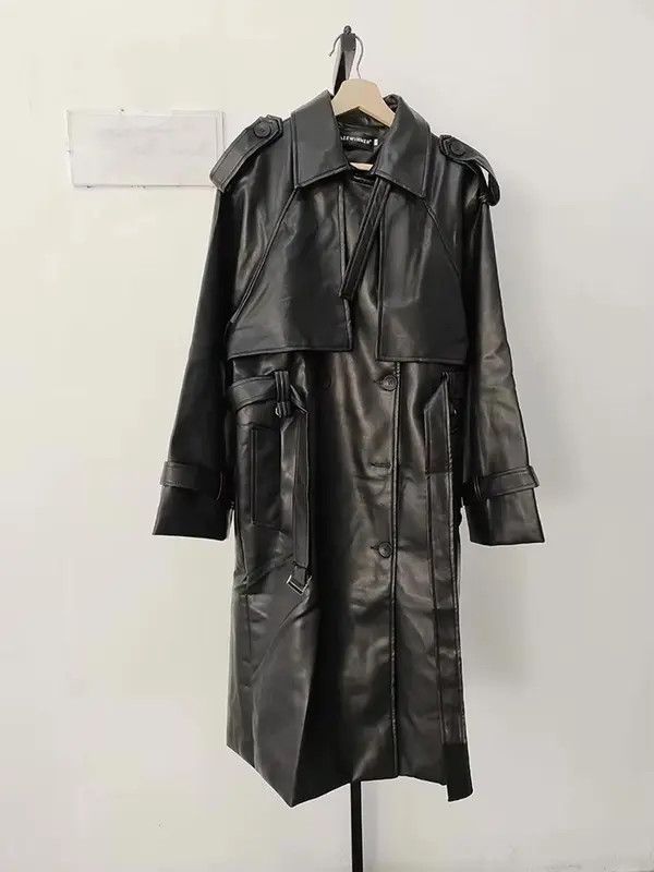 Other Higuchi x Ezaki Faux Leather Belted Trench Coat Size US L / EU 52-54 / 3 - 1 Thumbnail