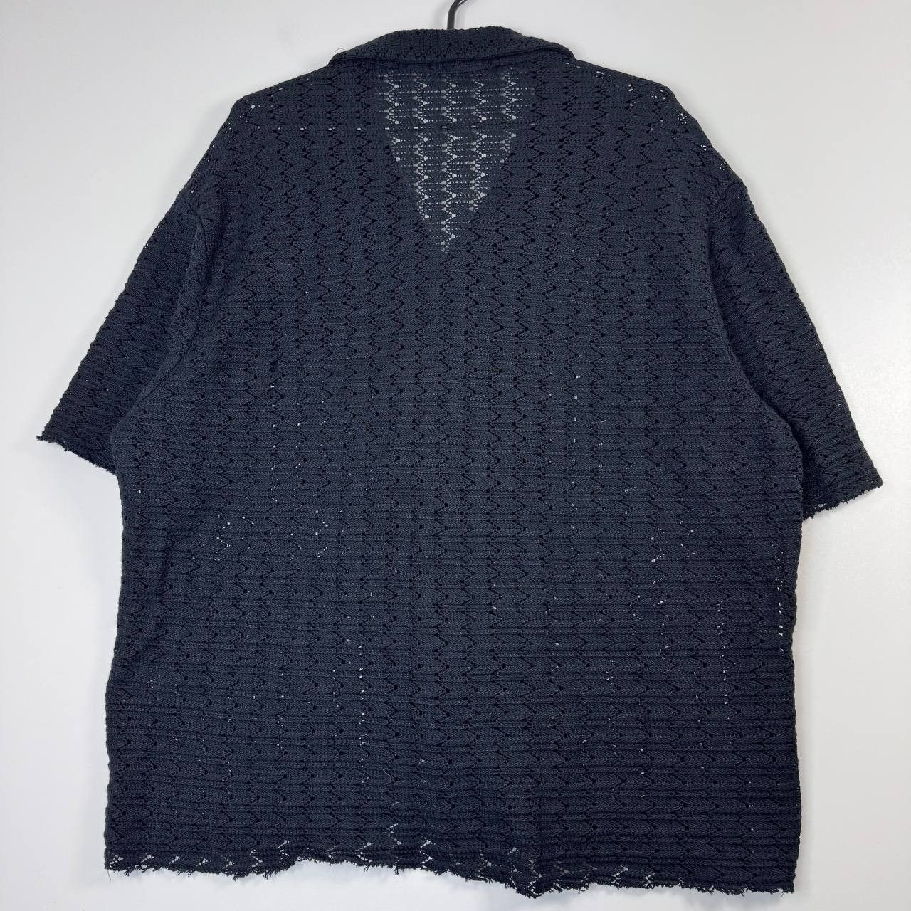 Zara Zara Knit Short Sleeve Shirt Navy Open Knit Mens Size L Size US L / EU 52-54 / 3 - 11 Thumbnail