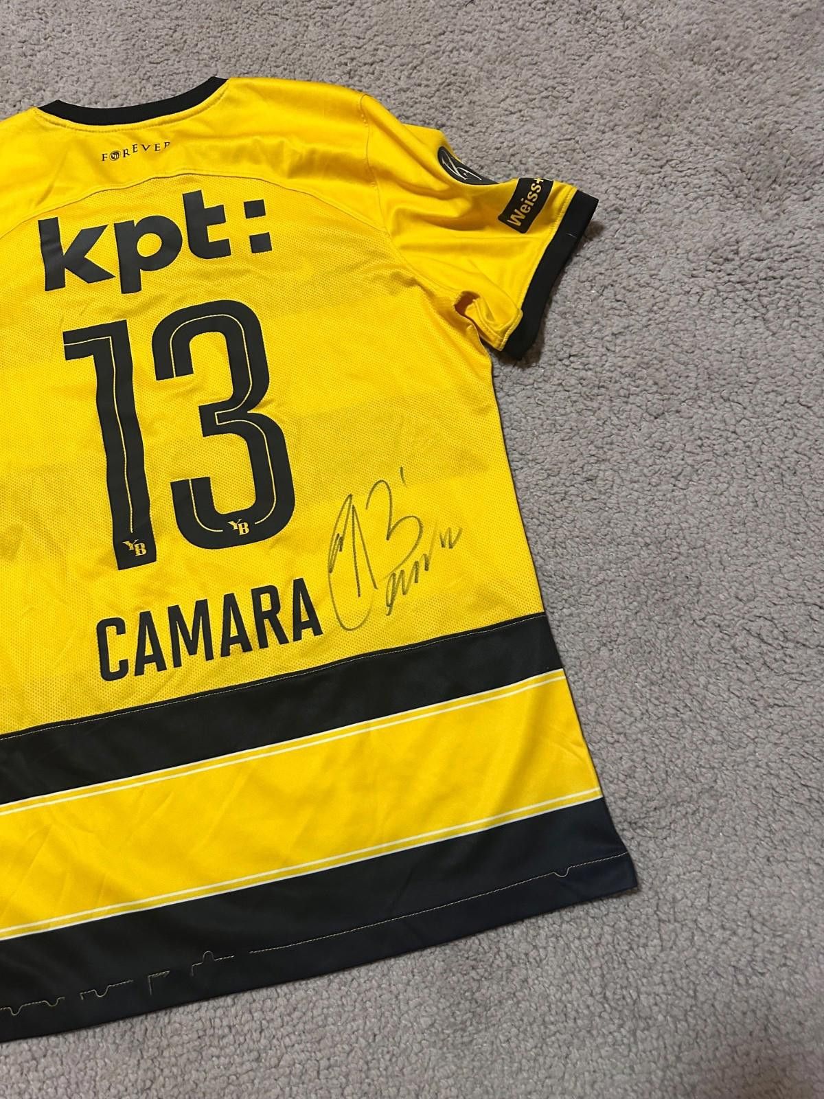 Nike #13 CAMARA BSC Young Boys 2023/24 Match Worn Soccer Jersey Size US XL / EU 56 / 4 - 8 Thumbnail
